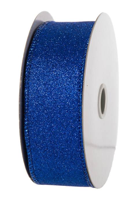 1.5" X 10yds All Flat Glitter Royal Blue