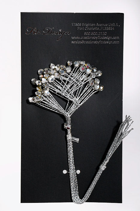 7.5" Rhinestone Quintet Silver Pkg/12