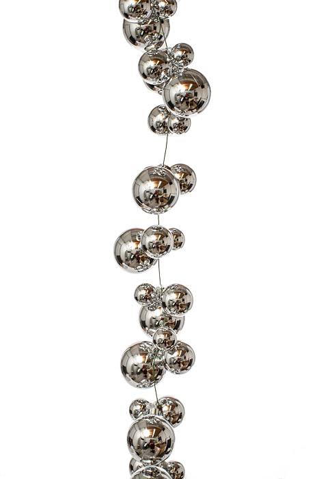 6ft Ball Garland Shiny Silver