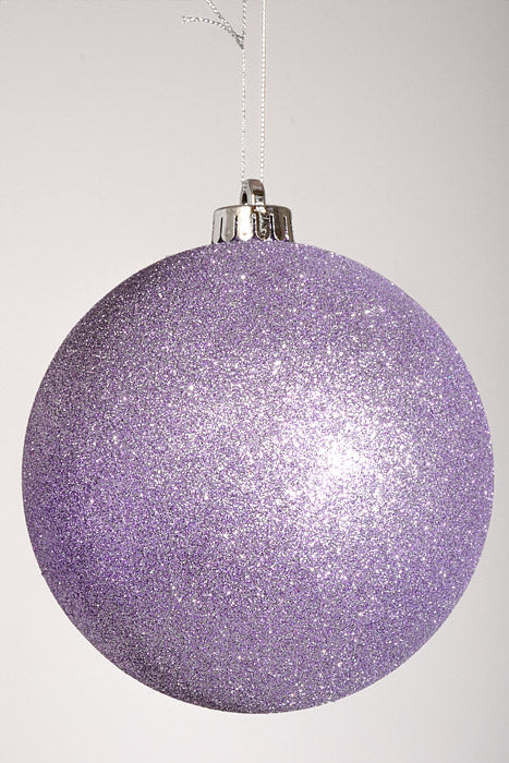 140Mm Glitter Ball Ornament Lilac Pkg/2