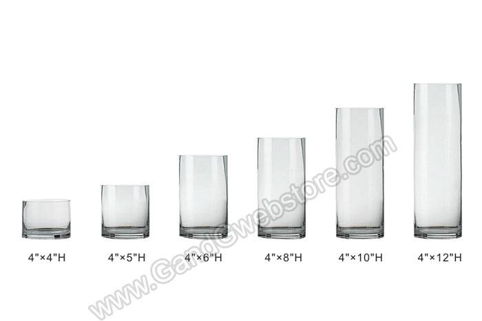 4" X 4" Cylinder Glass Vase Clear