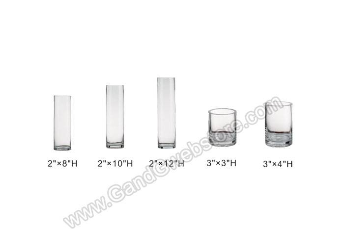 3" X 3" Cylinder Glass Vase Clear