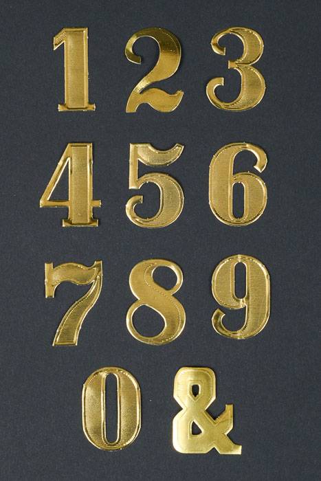 1.5" Large Paper Number Gold Pkg/25