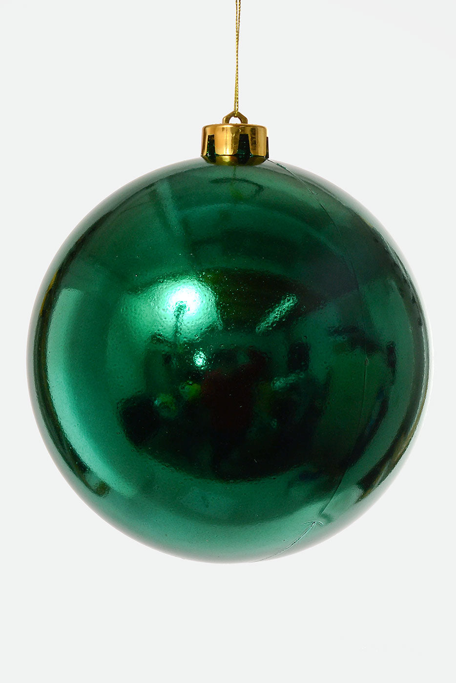 150Mm Shiny Plastic Ball Ornament Dark Green