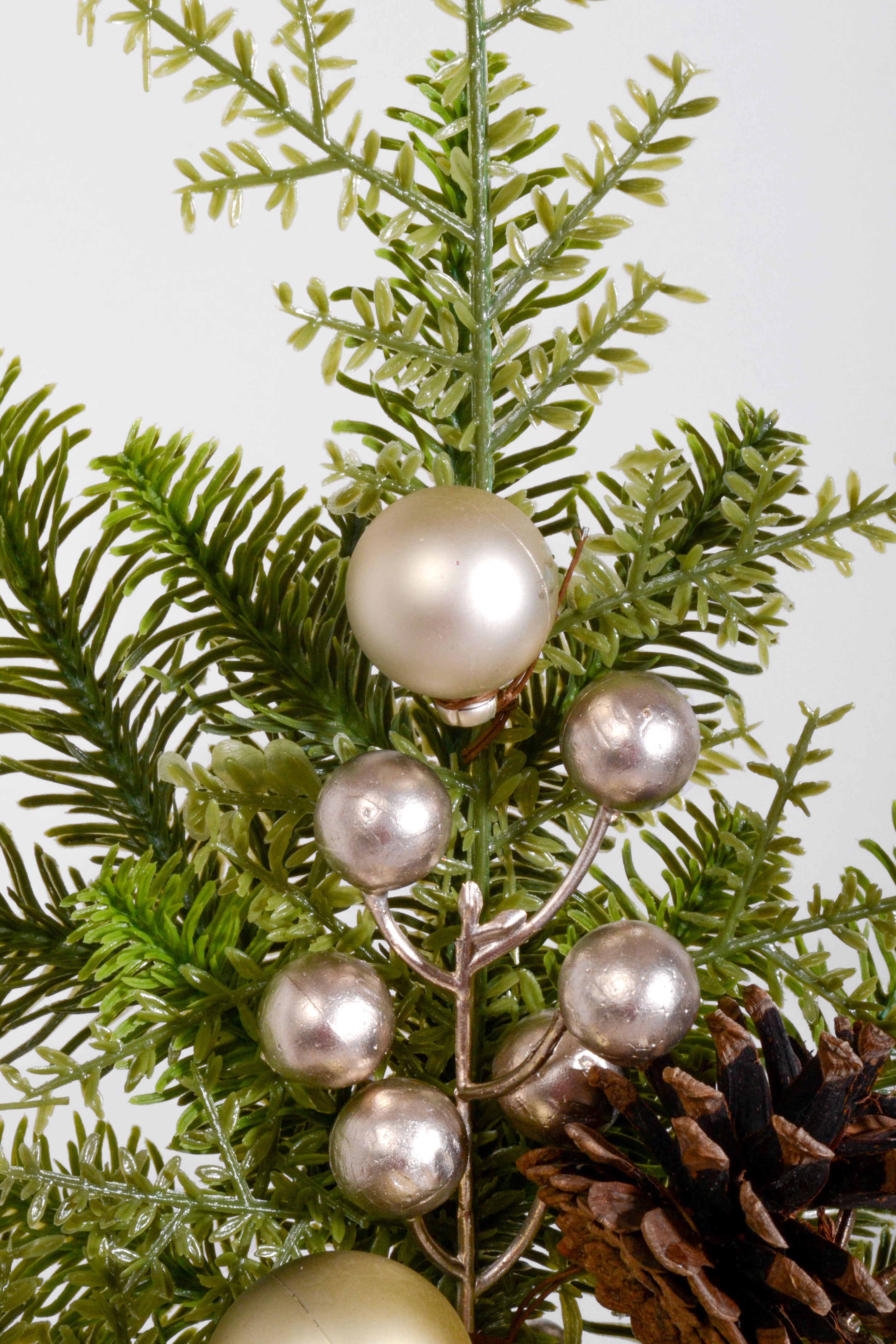 28" Ball Pinecone Spray Champagne