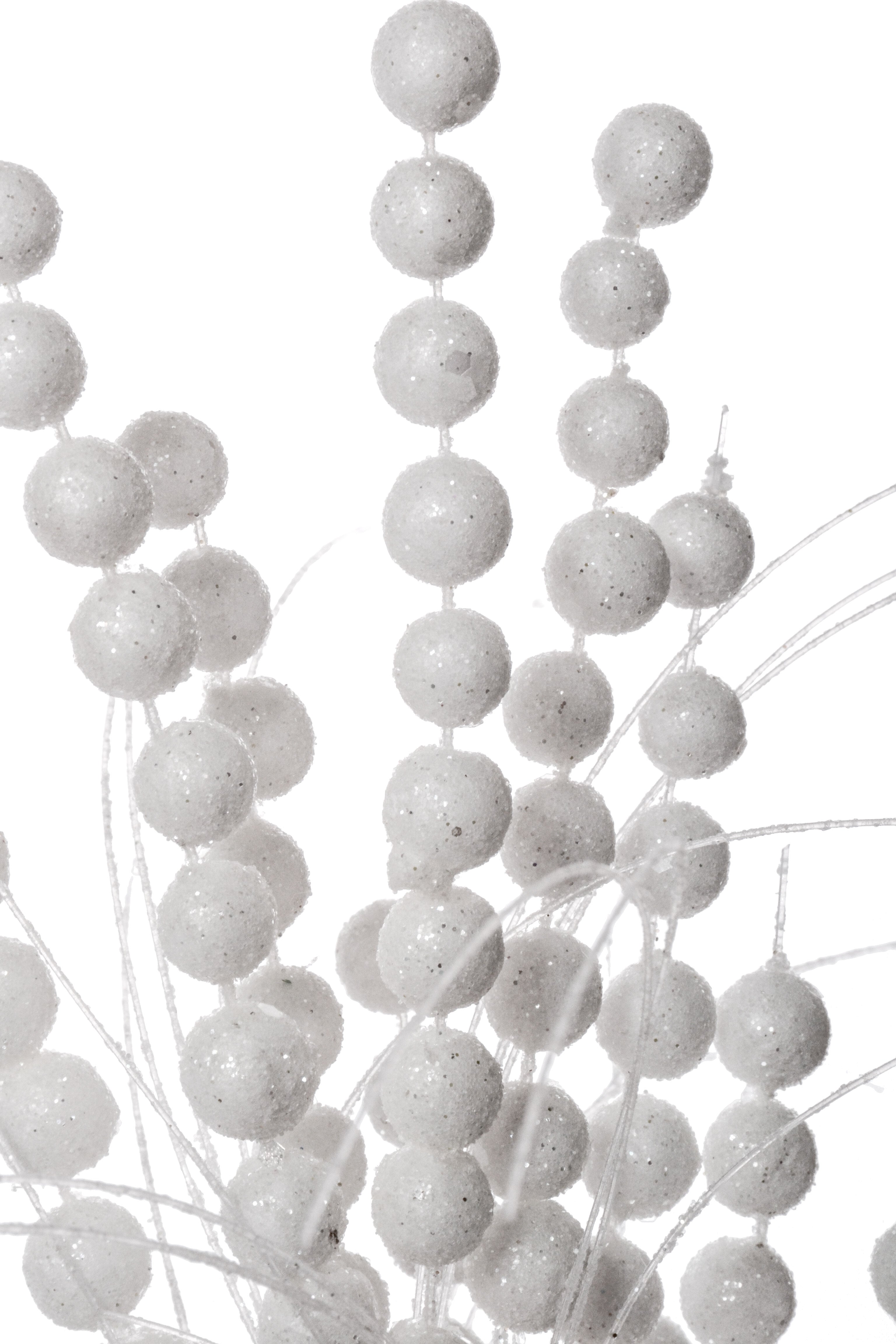 26" Berry Spray With Glitter White