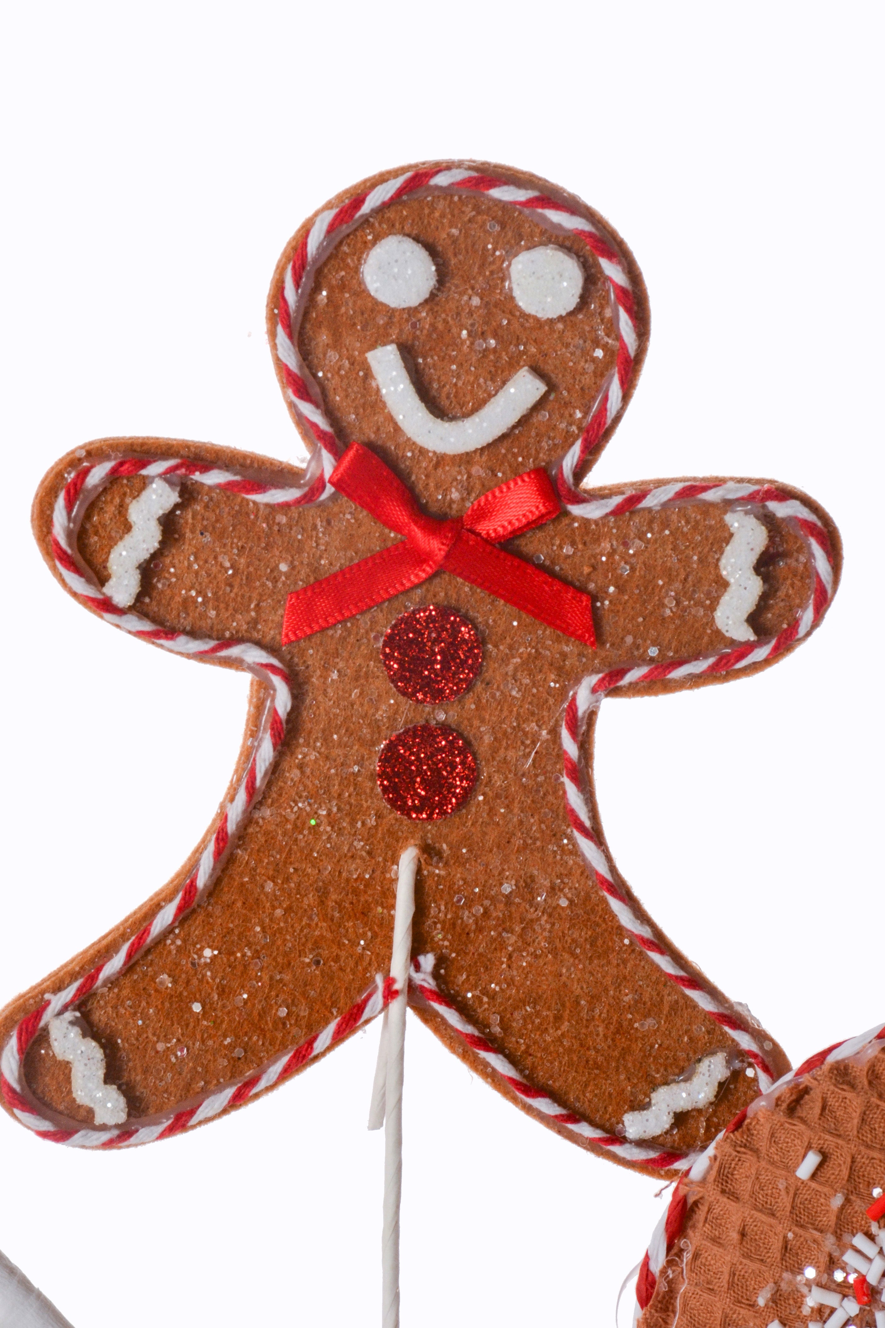 29" Gingerbread Spray Natural/Red