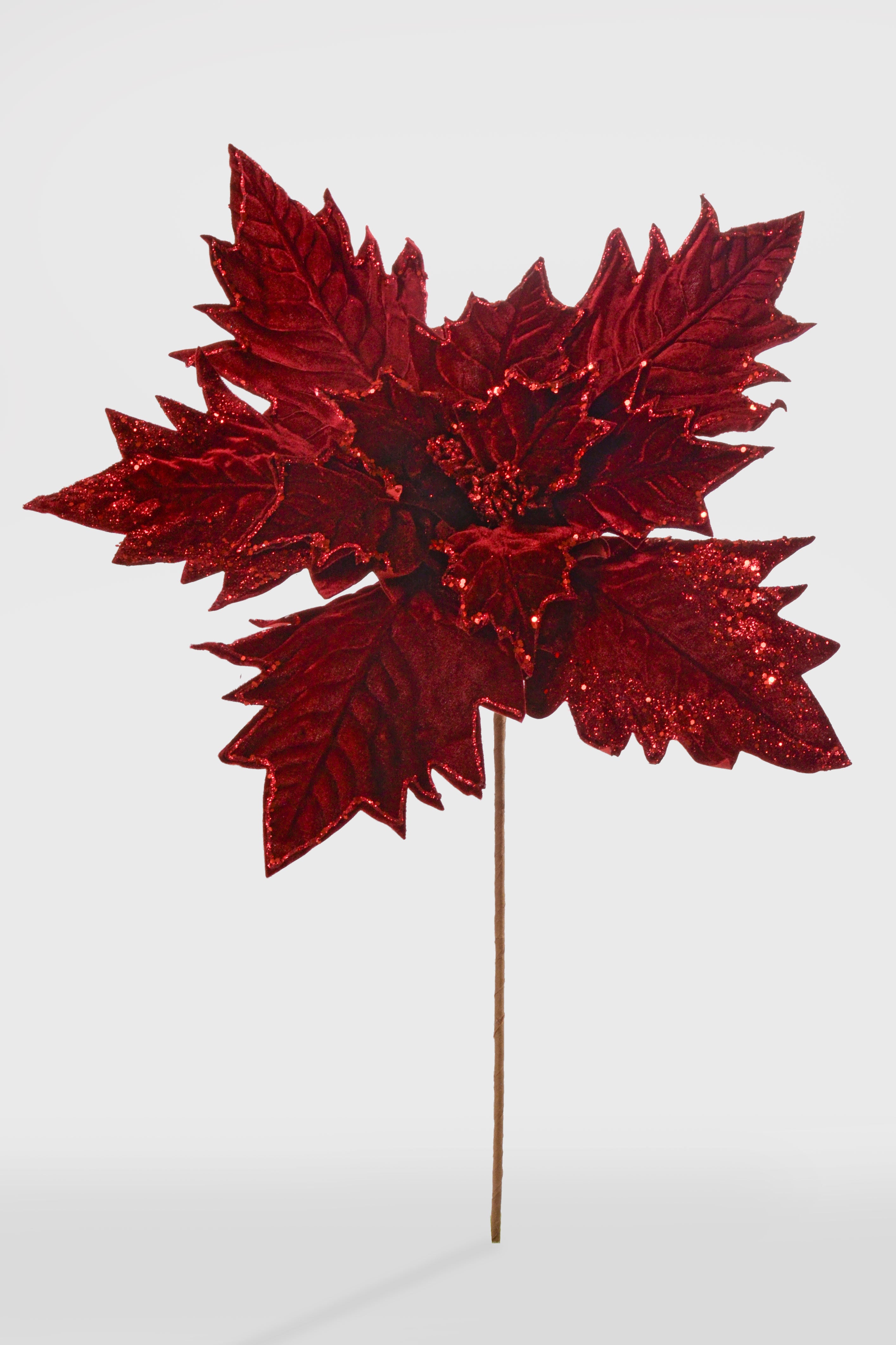 34" Poinsettia Stem Burgundy
