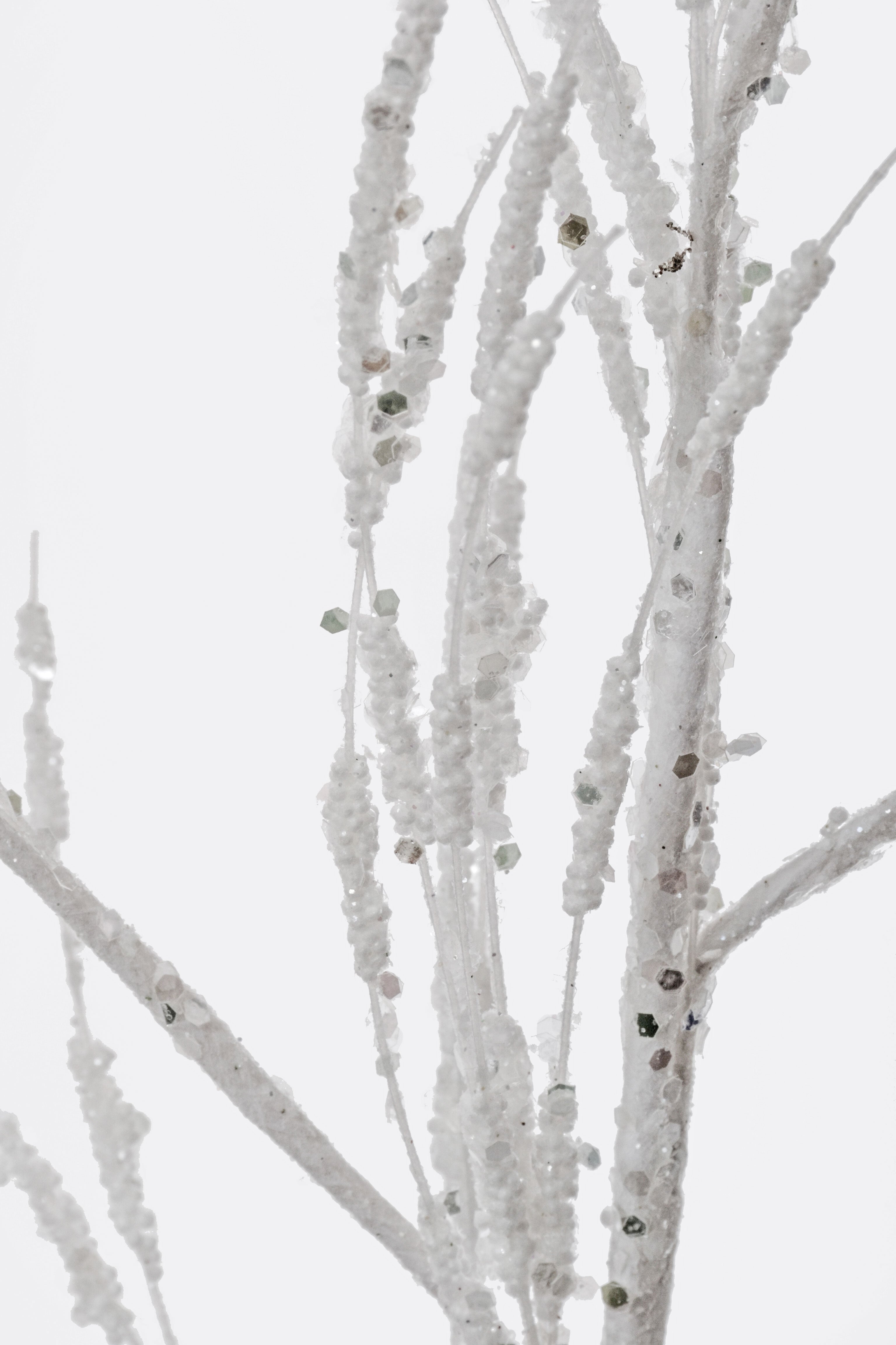 31" Glitter Spike Spray White