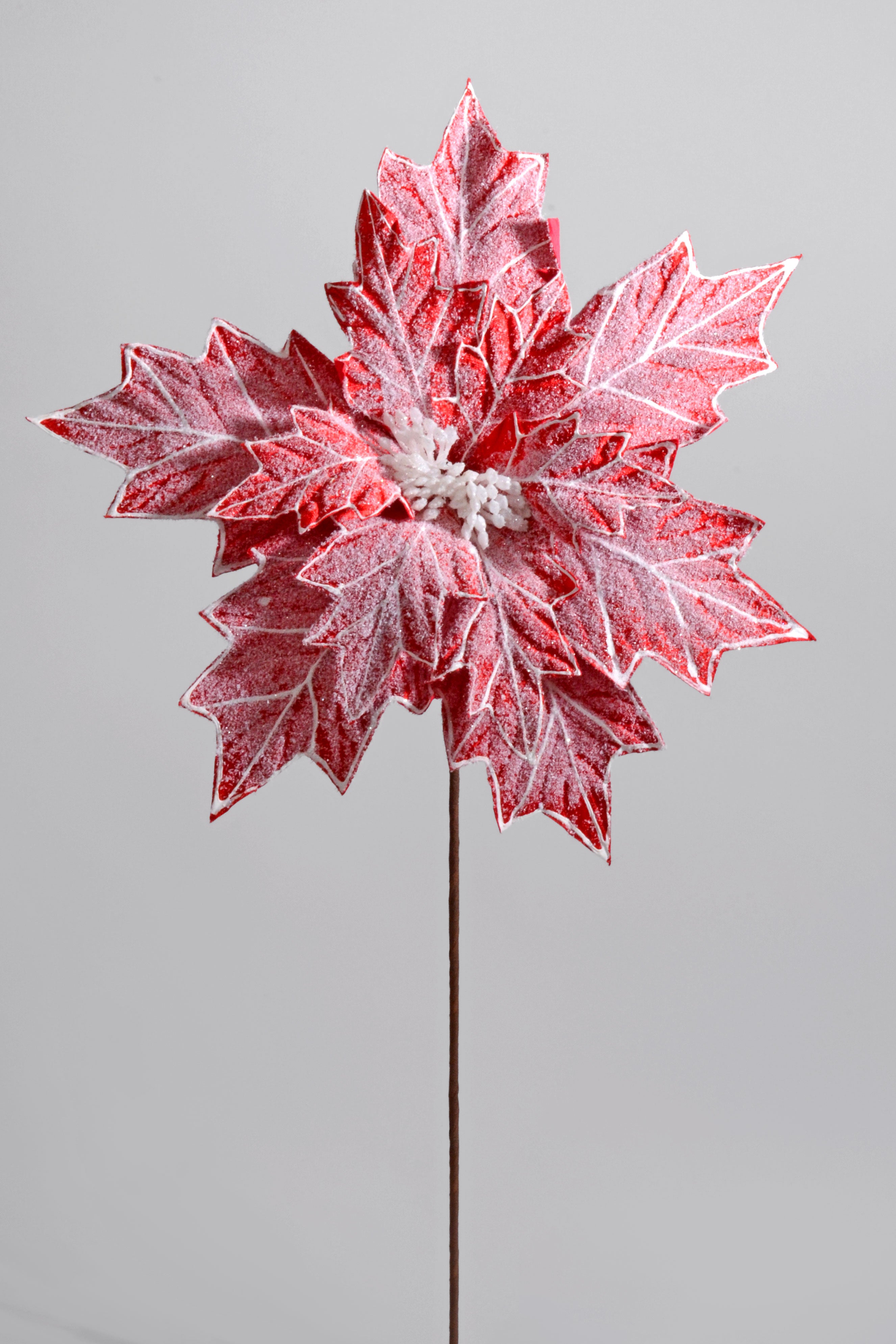 32" Poinsettia Spray Red/White
