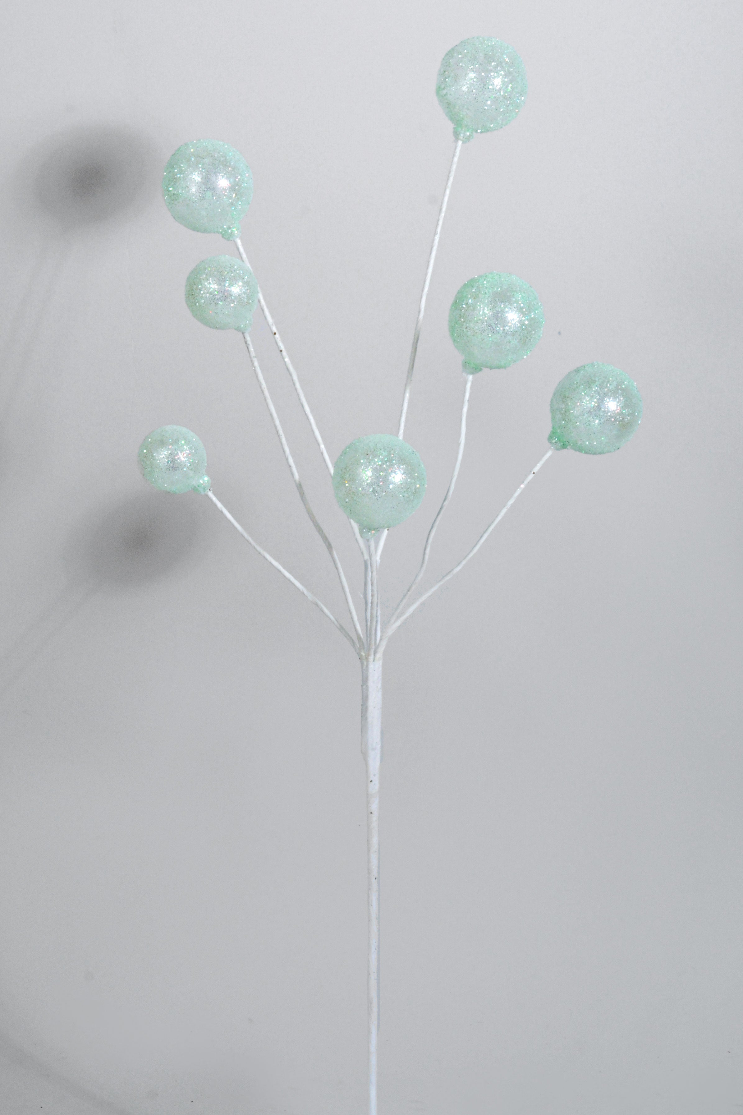 21" Glitter Sugar Ball Spray Mint Green