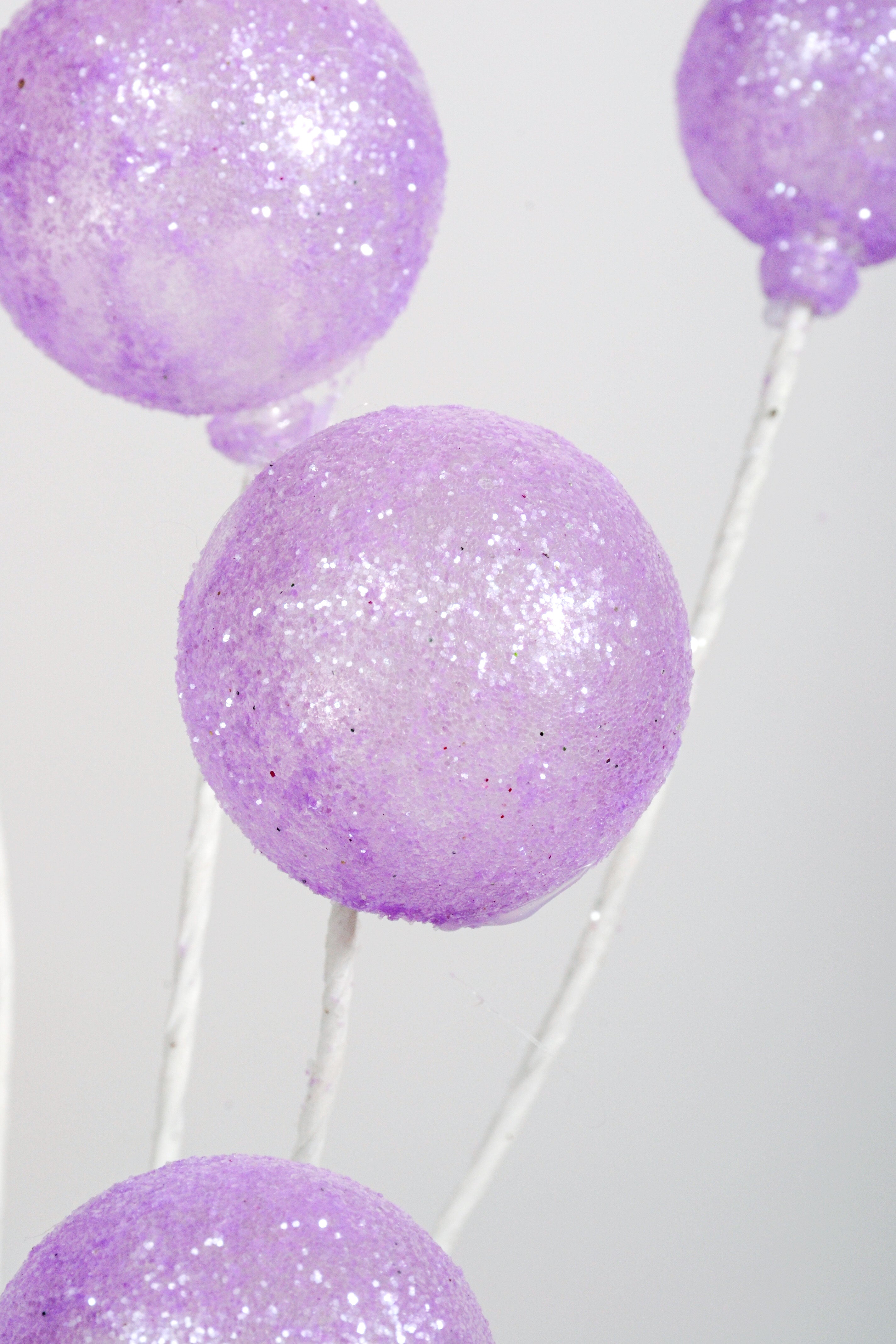 21" Glitter Sugar Ball Spray lavender