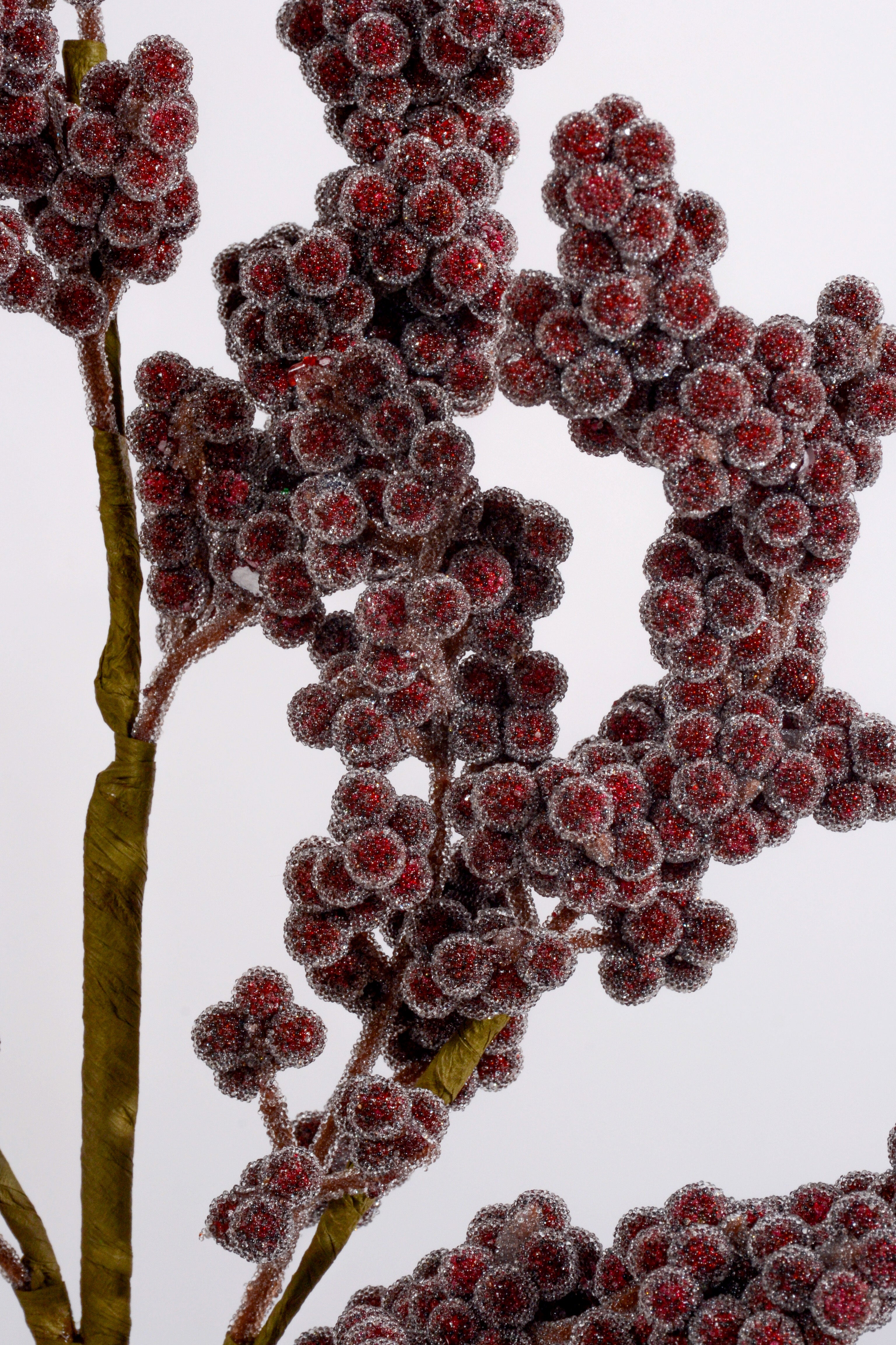 27" Mini Beaded Berry Spray Burgundy