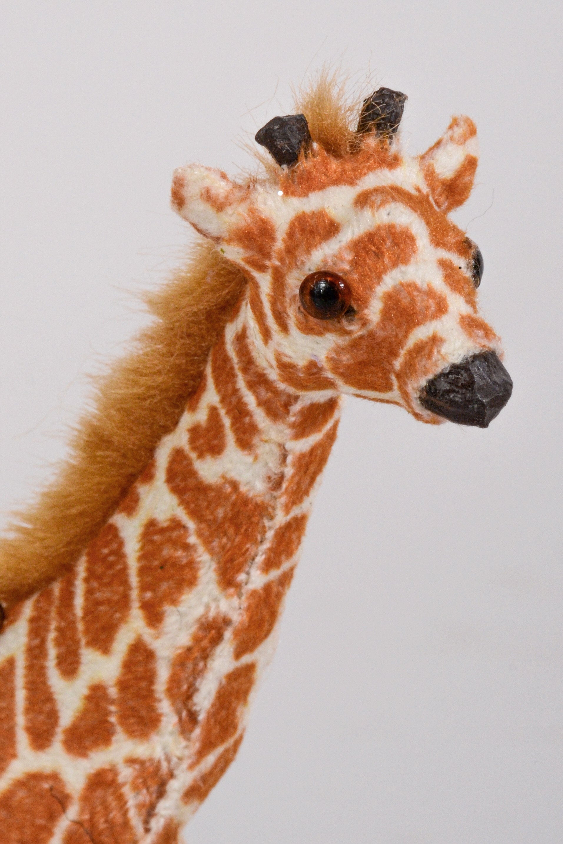 6.5" Fur Giraffe Ornament Brown/White