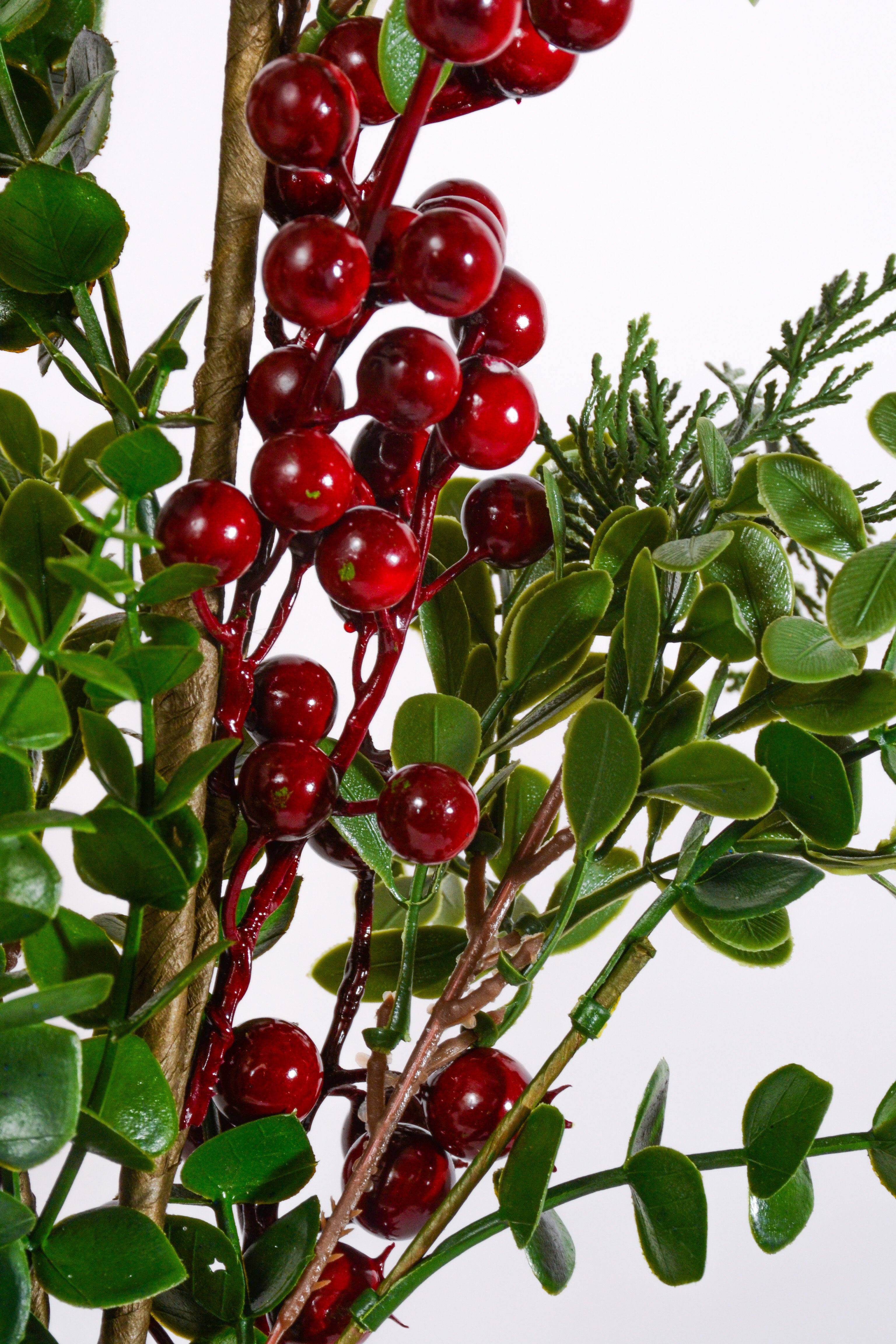 28" Eucalyptus Pine Berry Spray Red/green