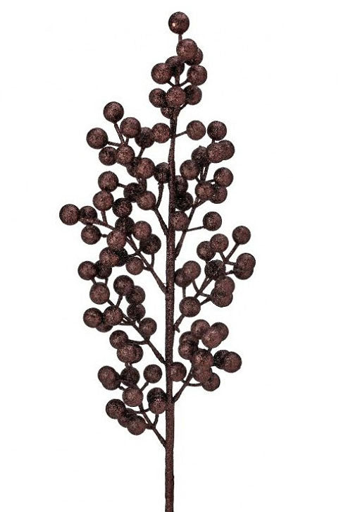26" Glittered Cluster Berry Spike Chocolate