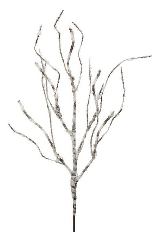 29" Snow Covered Frosted Birch Stem Natural/Frosted