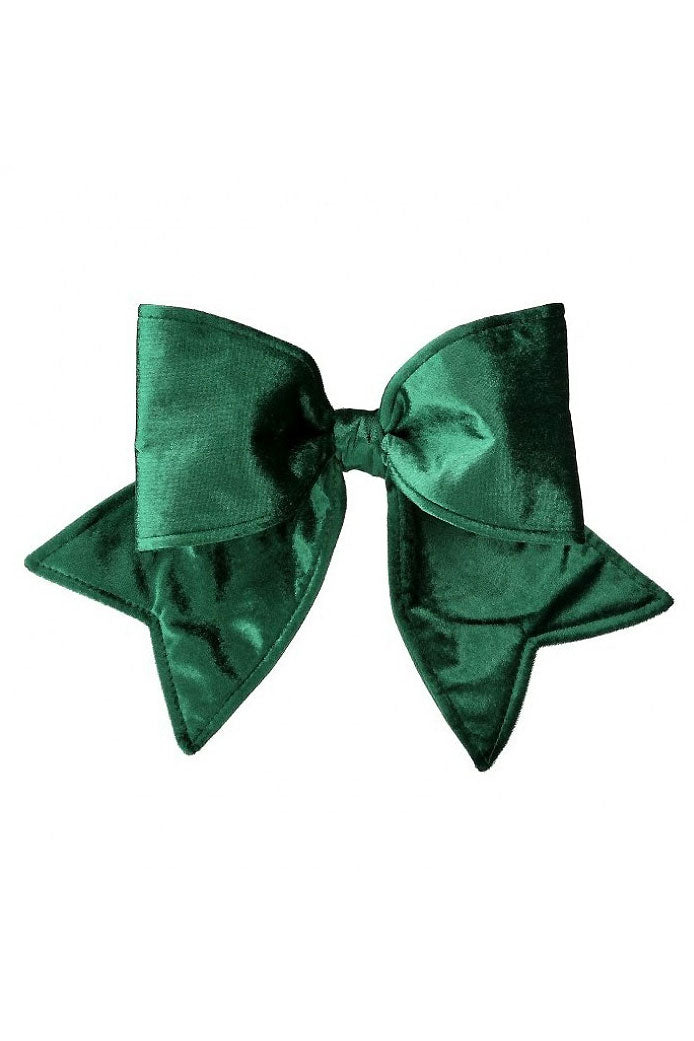 16" Outdoor Velvet Uv Bow Green