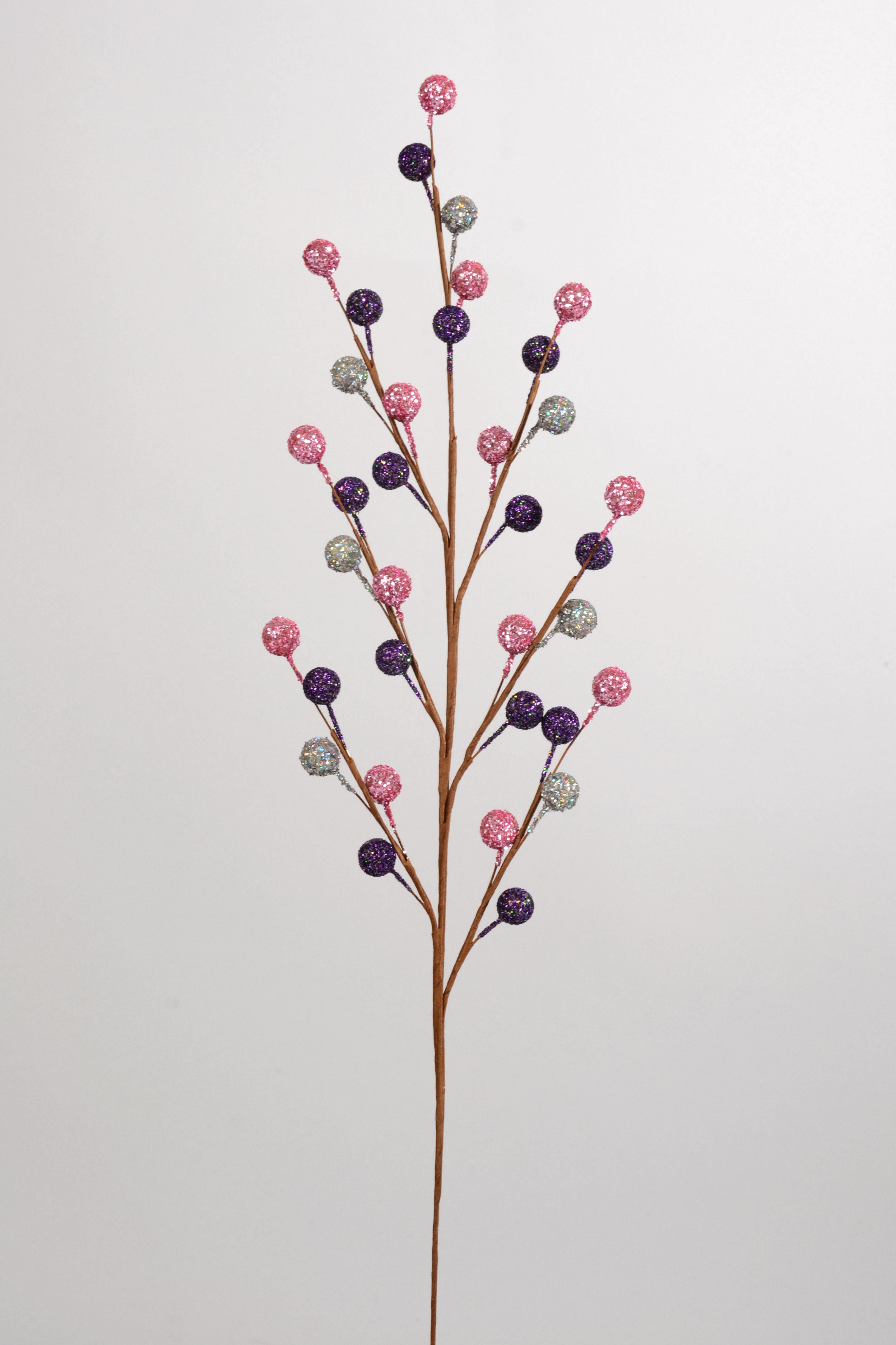 19" Glitter Berry Spray PKG12 Assorted