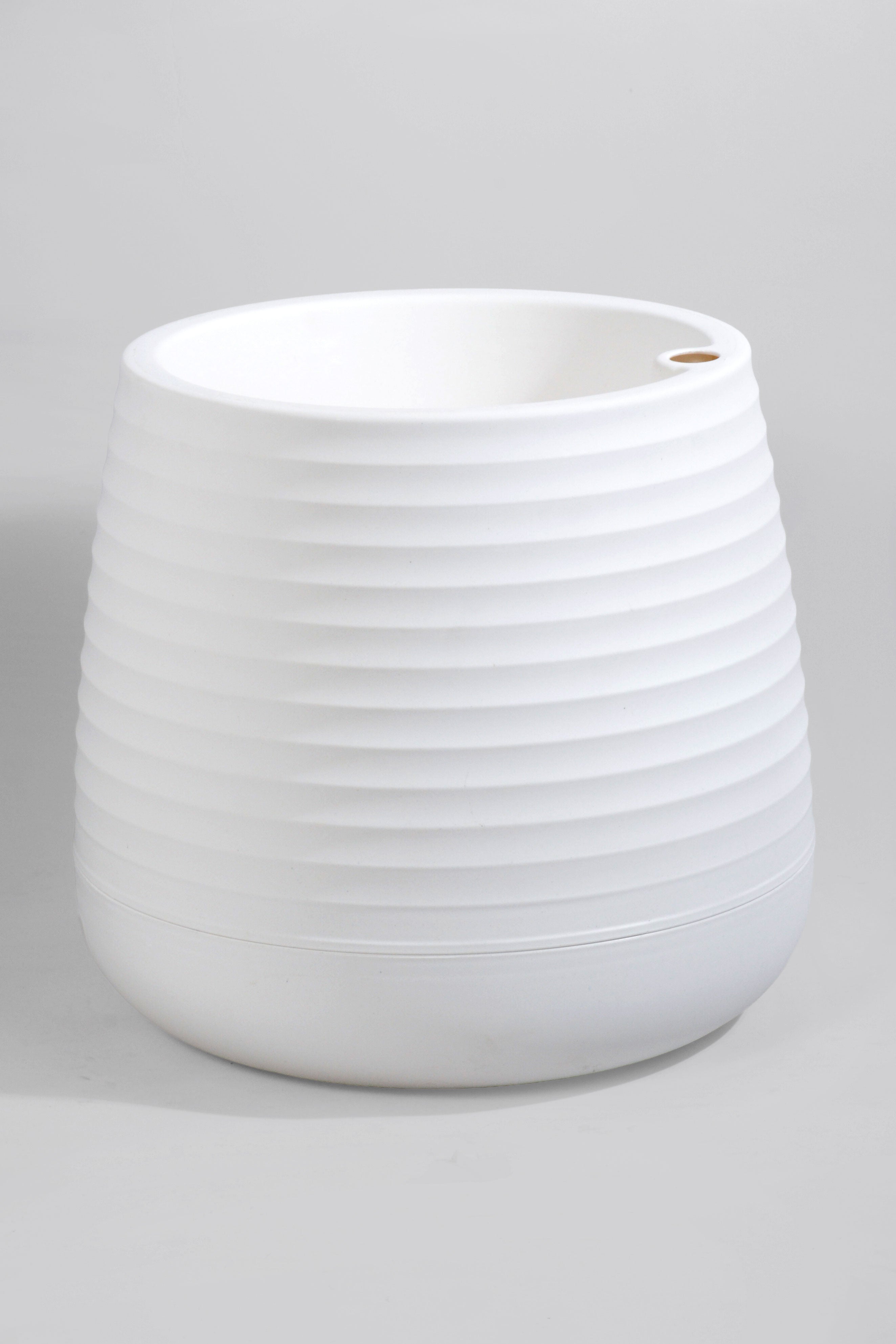 11" x 12" Pot With Drainage Holes White