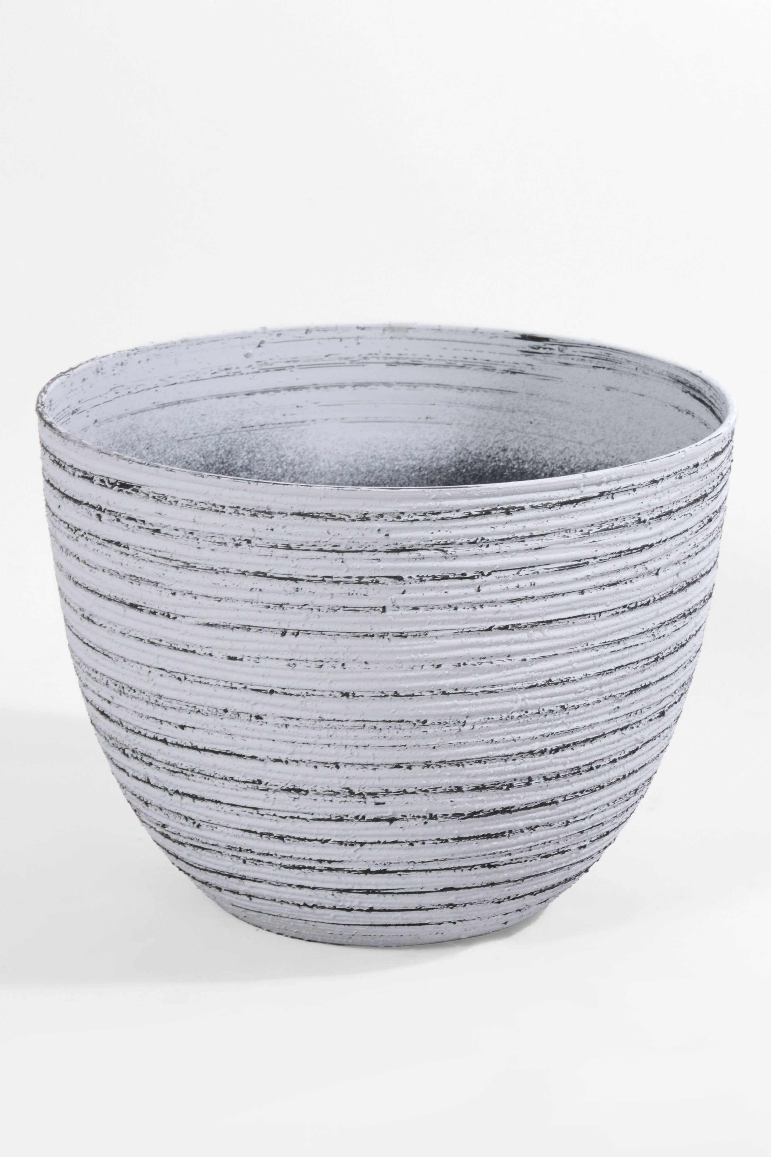 12" x 9" Round Pot Grey/Black