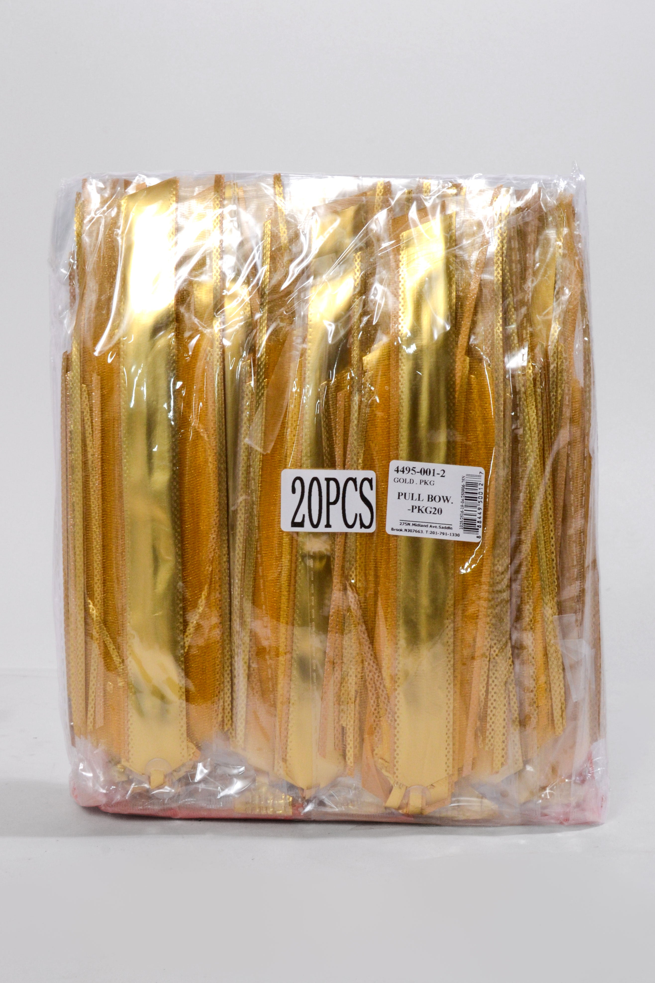 Organza Pull Bow Gold Pkg/20