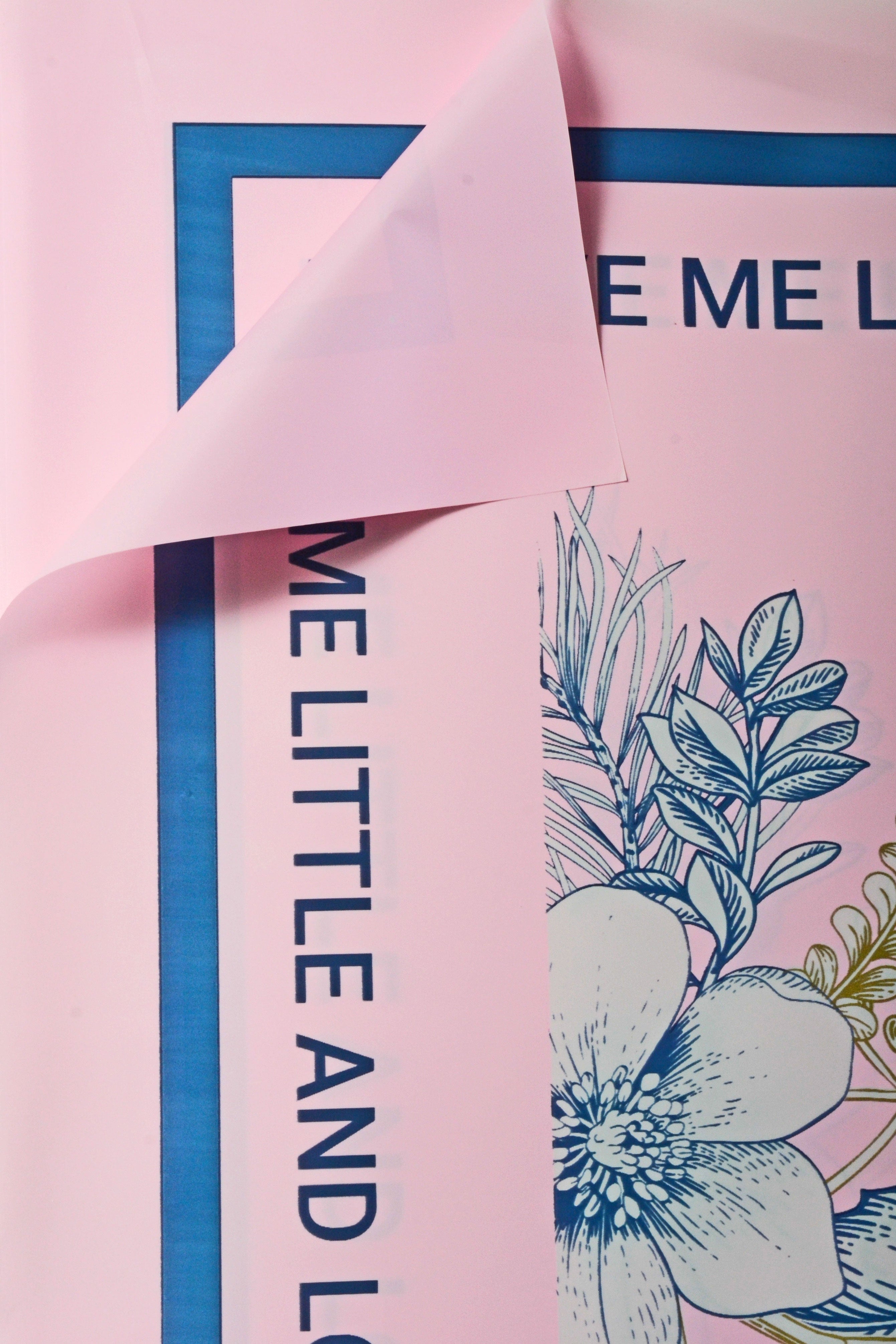 22.5" Flower Wrapping Paper Pink/Blue Pkg/20