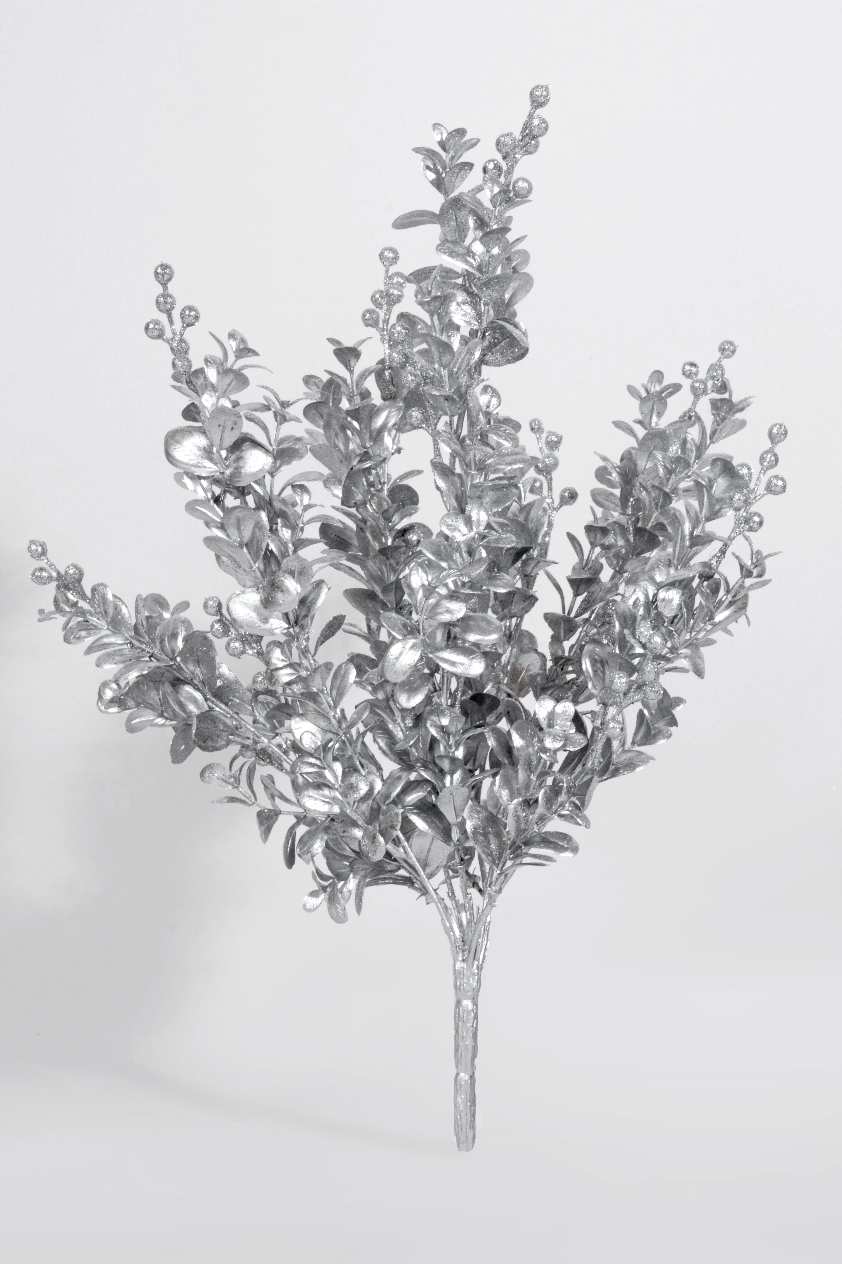18" Metallic Eucalyptus Bush Silver