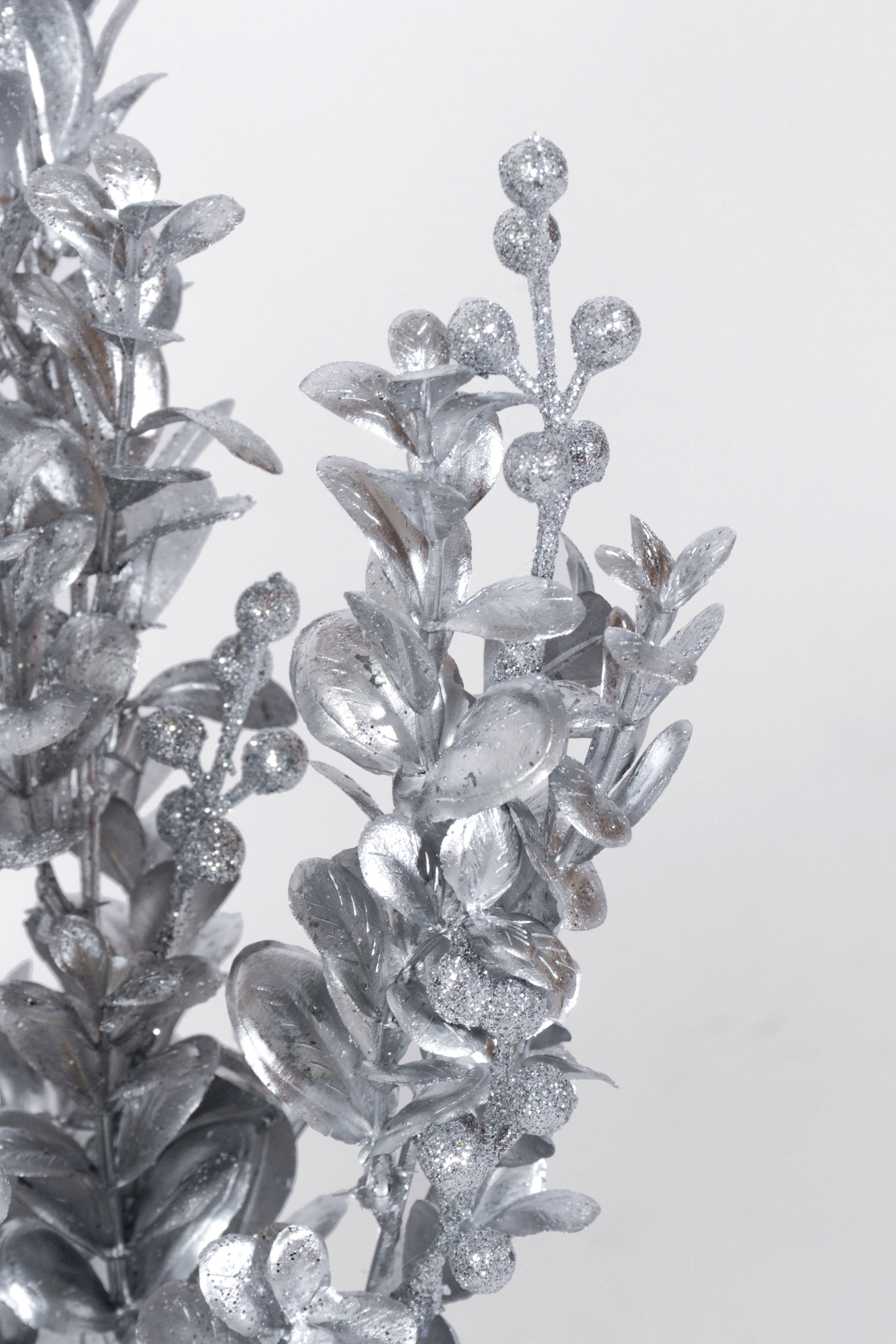 18" Metallic Eucalyptus Bush Silver