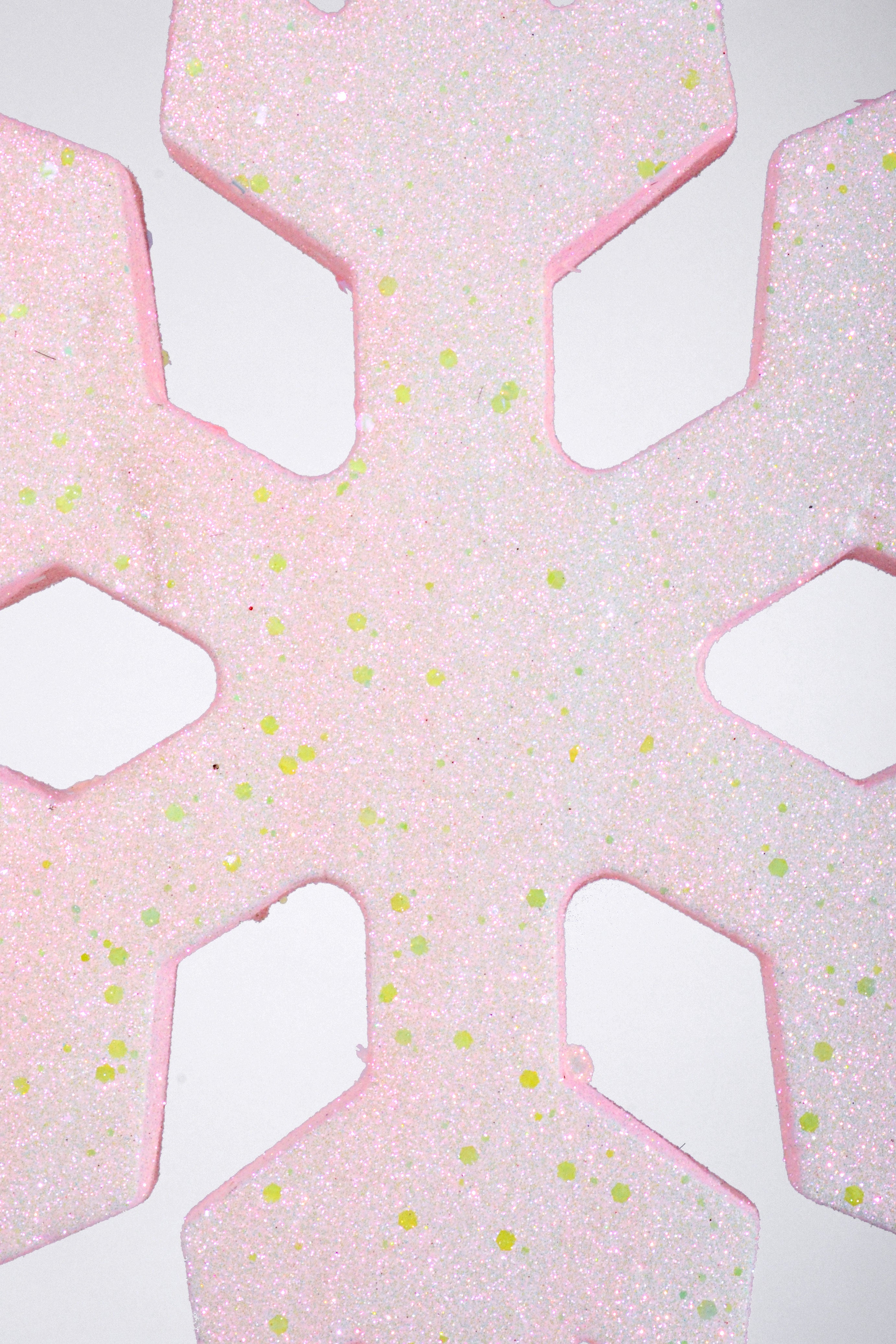 16" Foam Snowflake With Glitter Pink