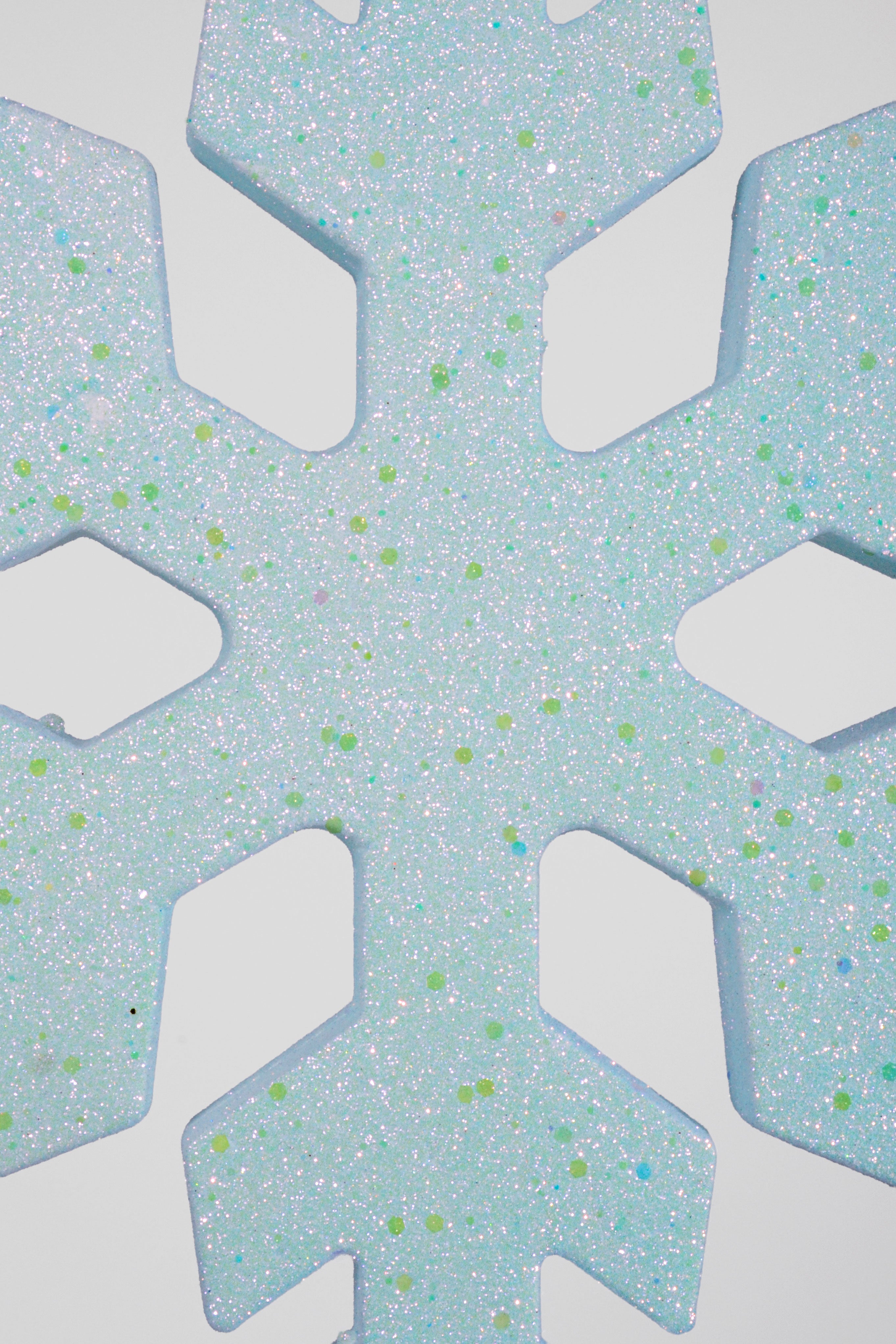 16" Foam Snowflake With Glitter Light Blue