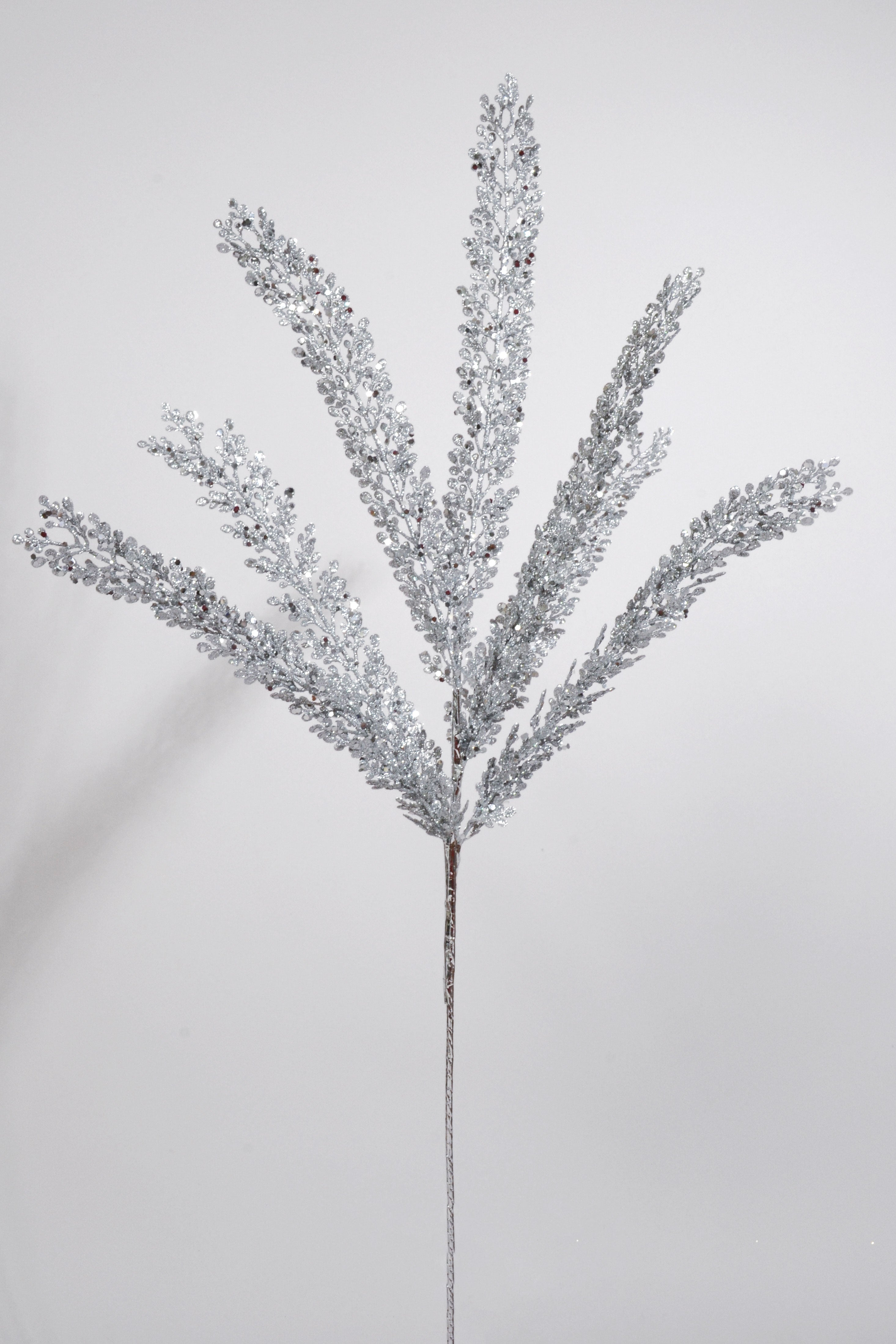 29" Glitter Fern Bush silver