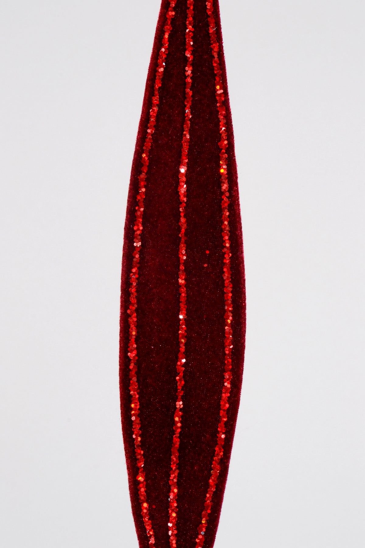 29.5" Glitter Leaf Stem Burgundy