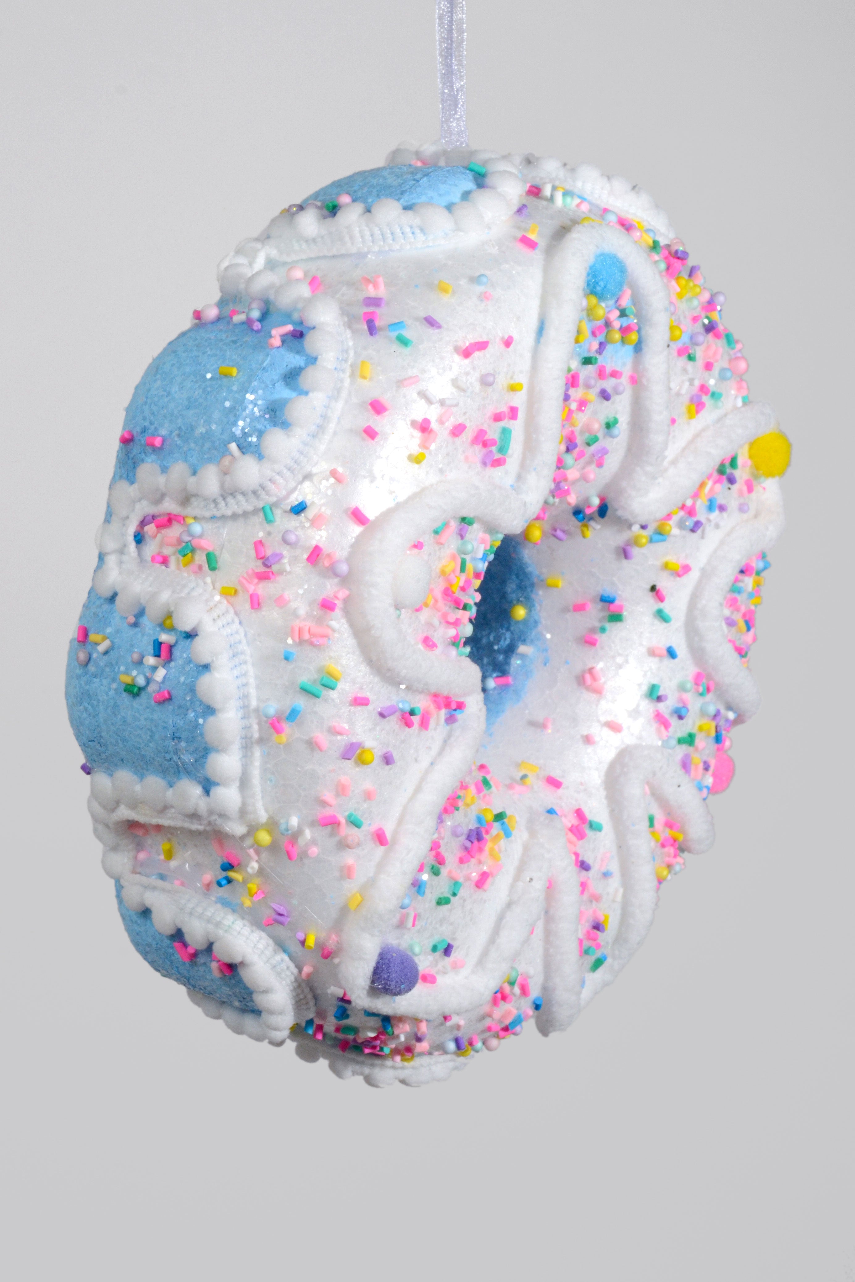 8" Sprinkle Donut White/Blue