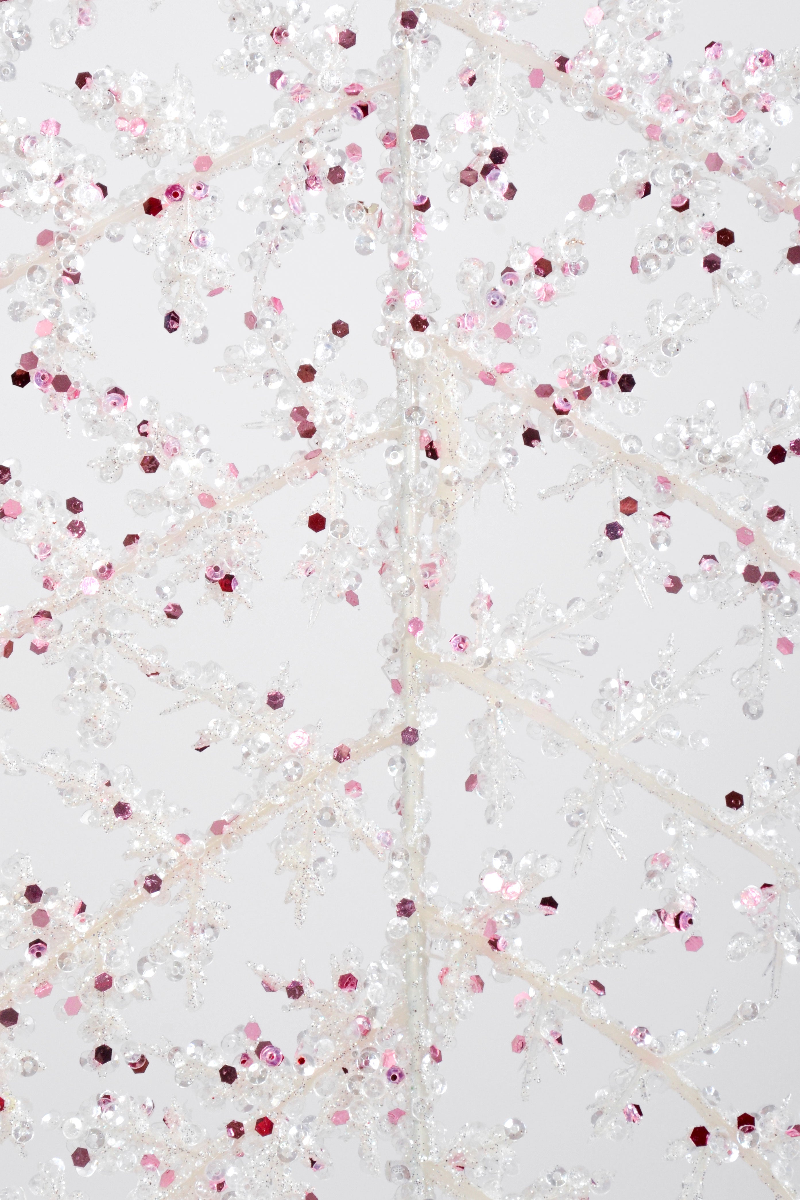 33" Glitter Hanging Palm Leaf Spray White