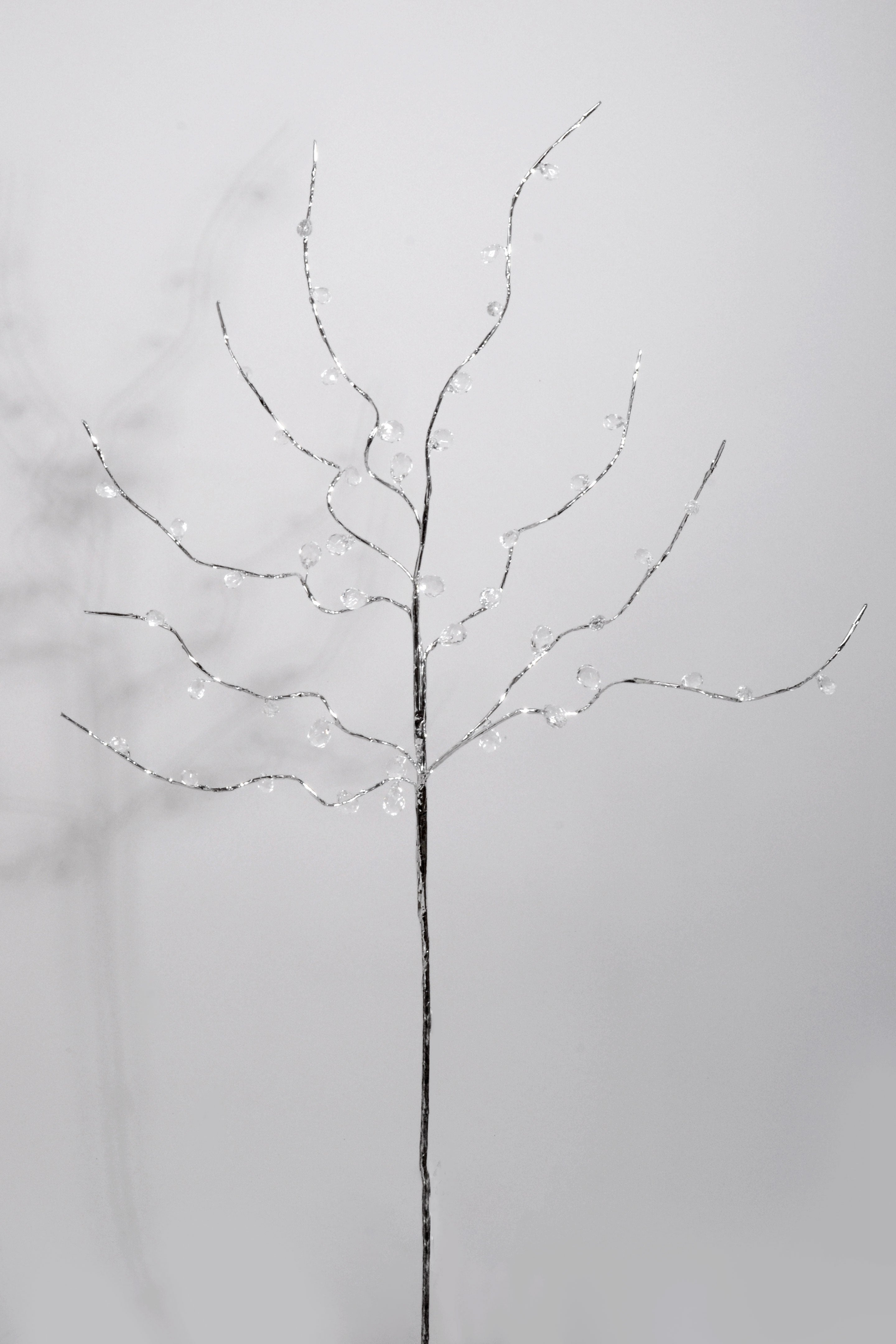 30" Crystal Bead Spray Silver