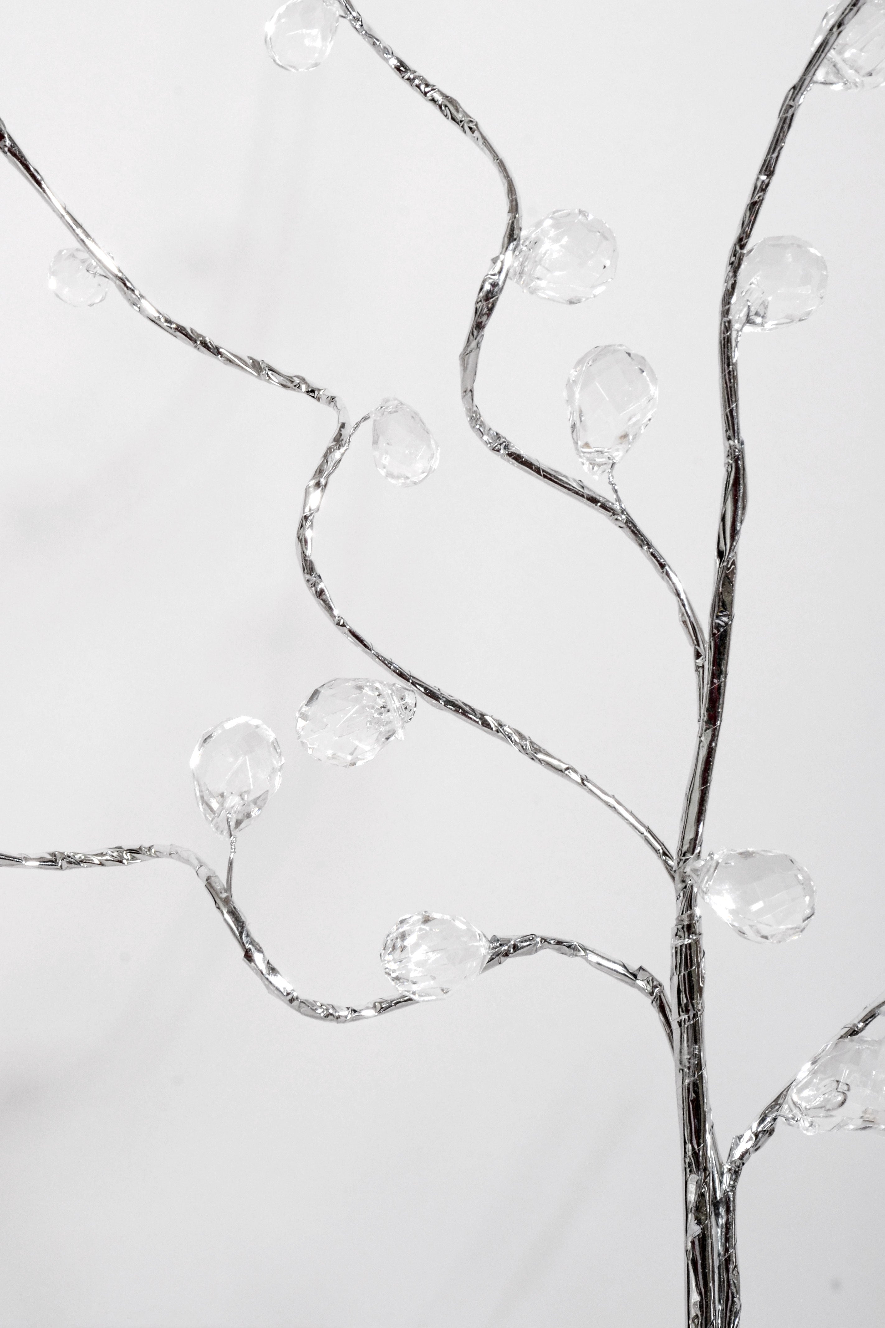 30" Crystal Bead Spray Silver