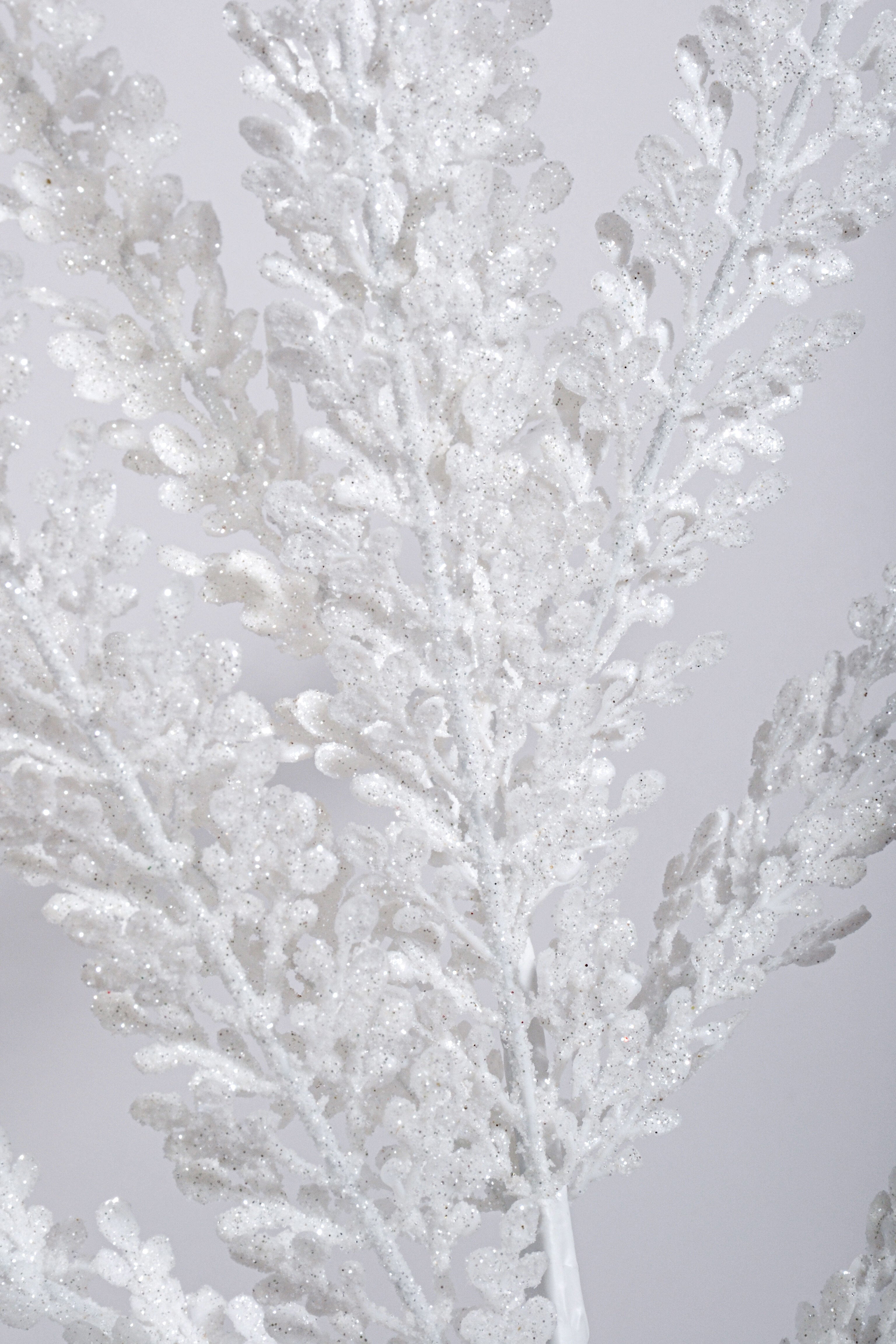29" Glitter Fern Bush White
