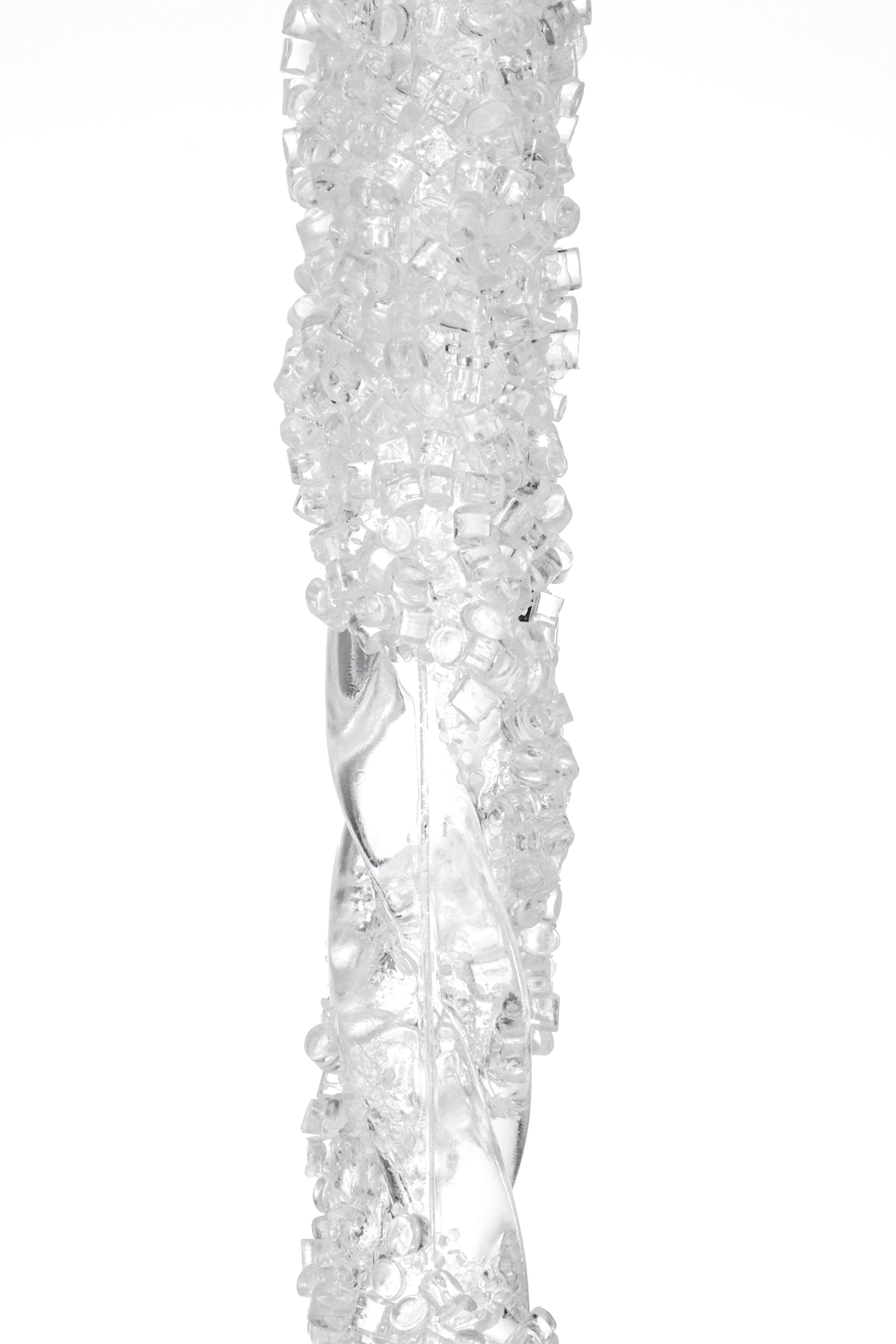 14.5" Icicles With Bead Clear Pkg2