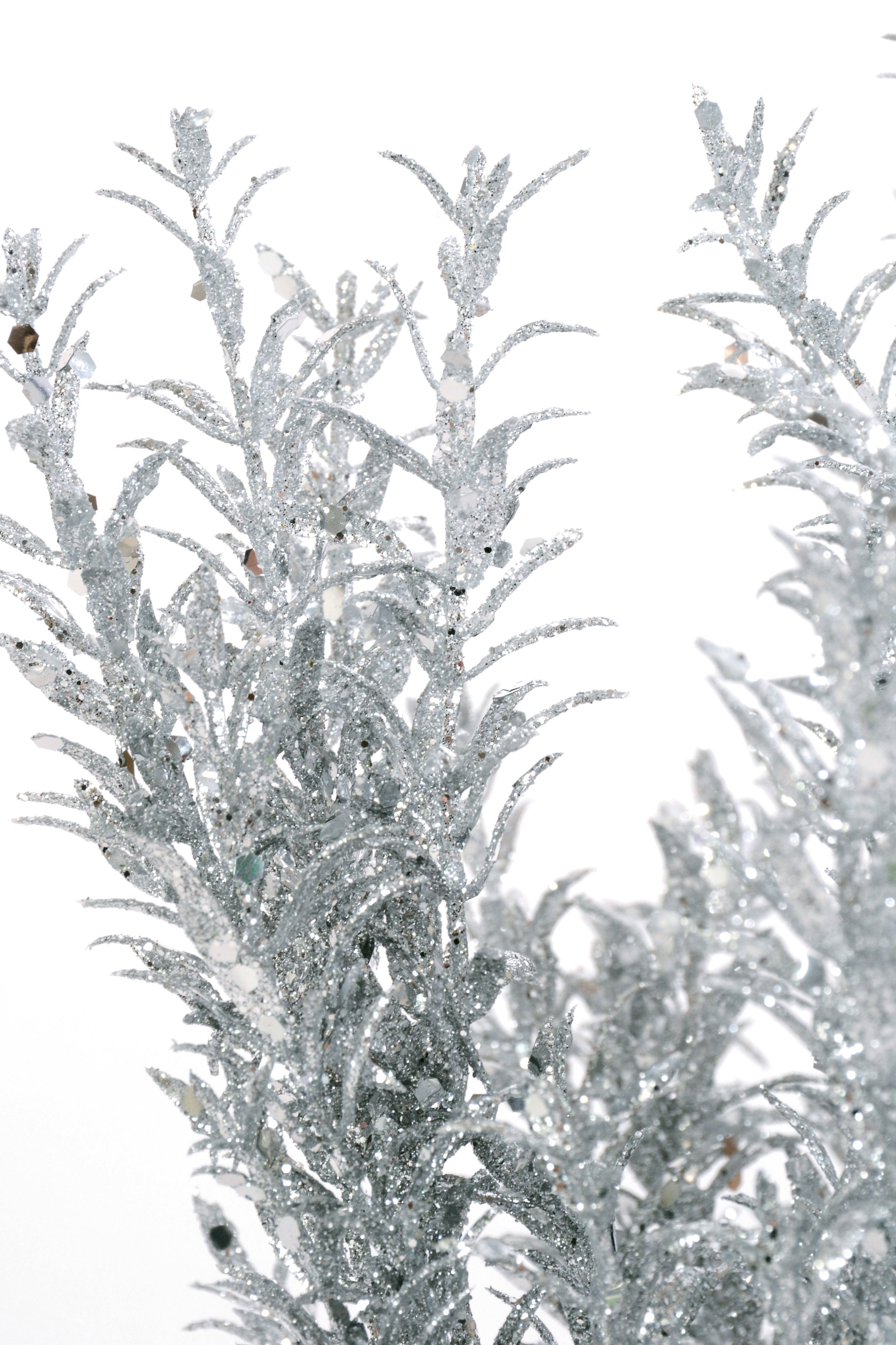 13" Glitter Rosemary Bush Silver