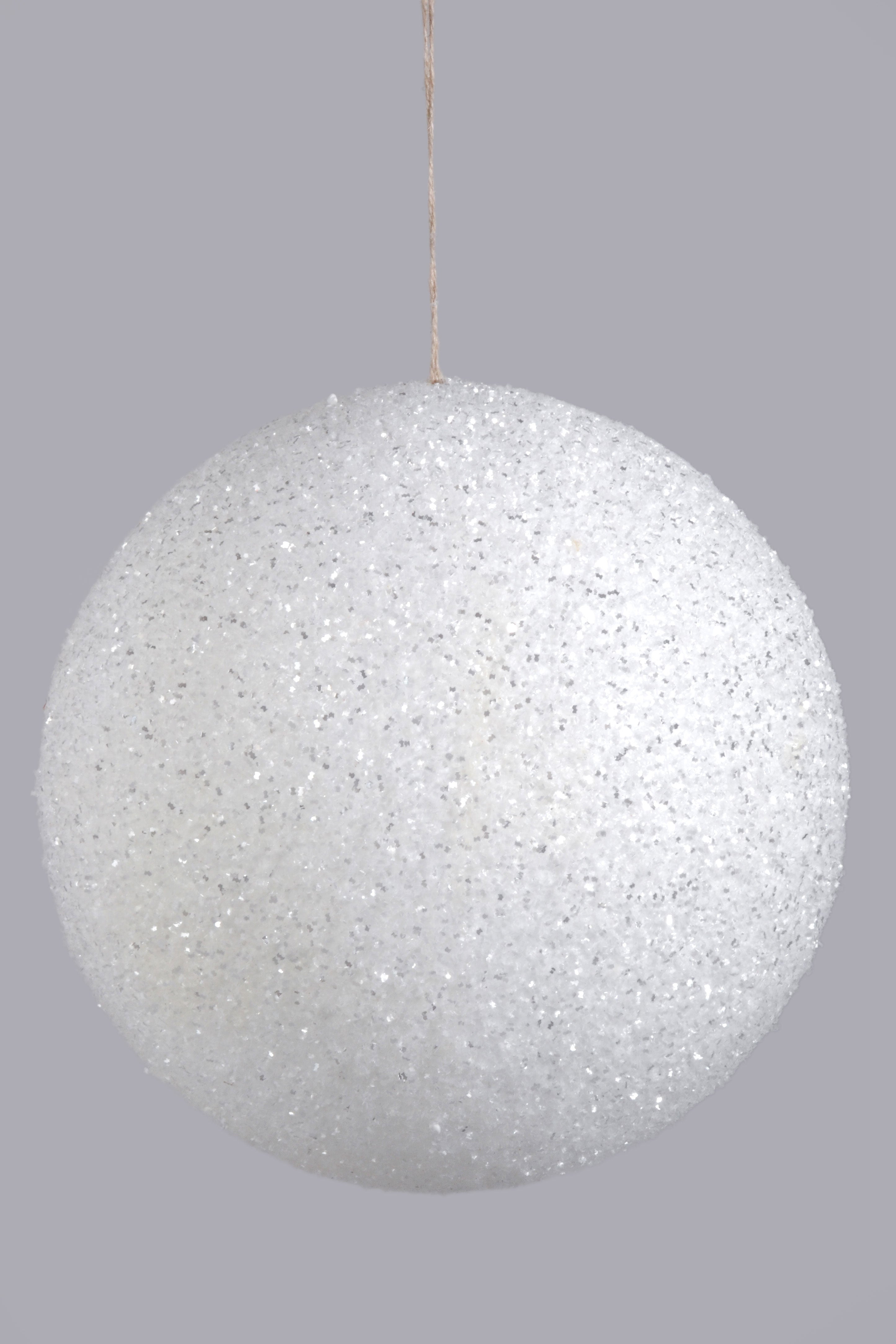 300MM Ball Ornament With Sequin White
