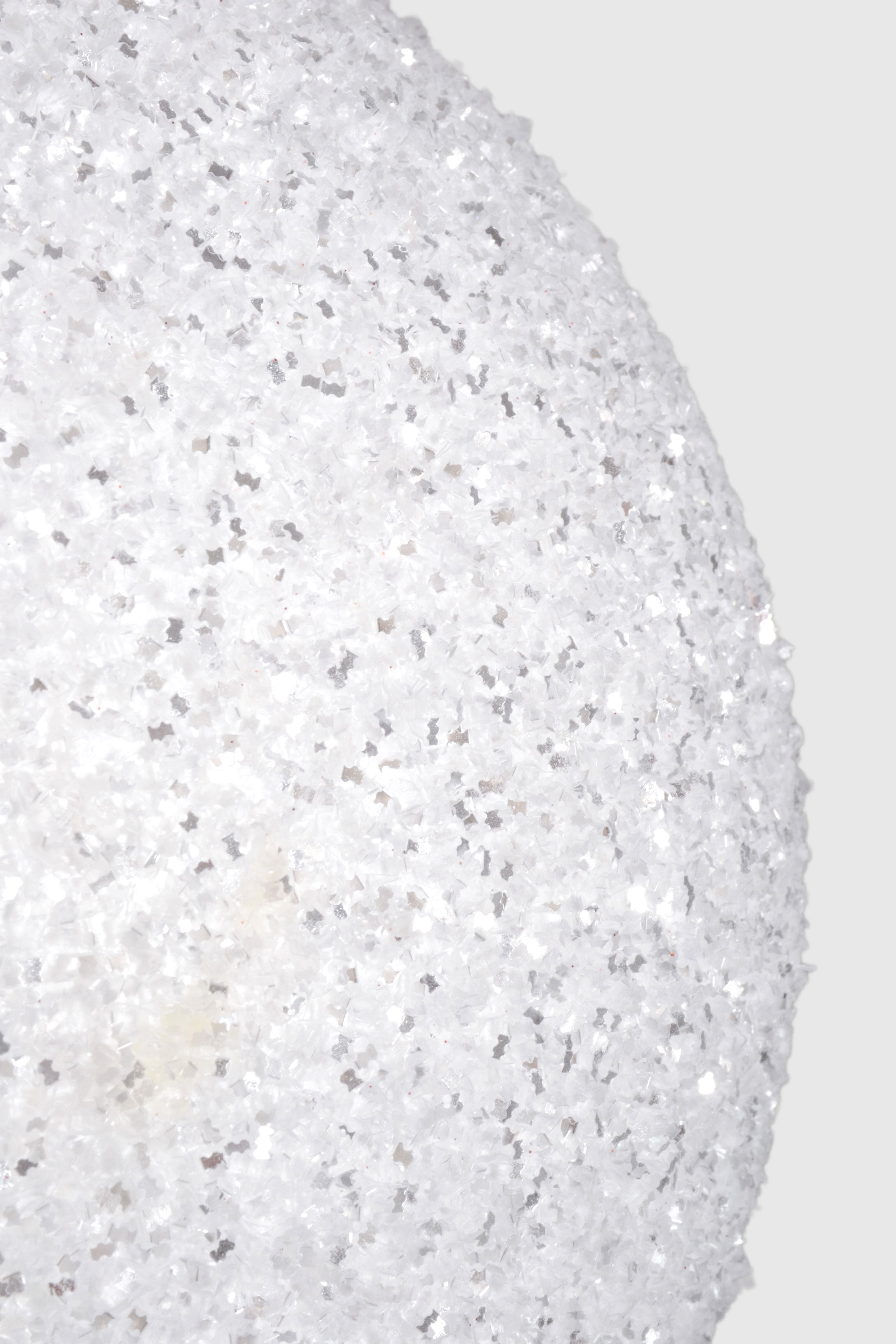 300MM Ball Ornament With Sequin White