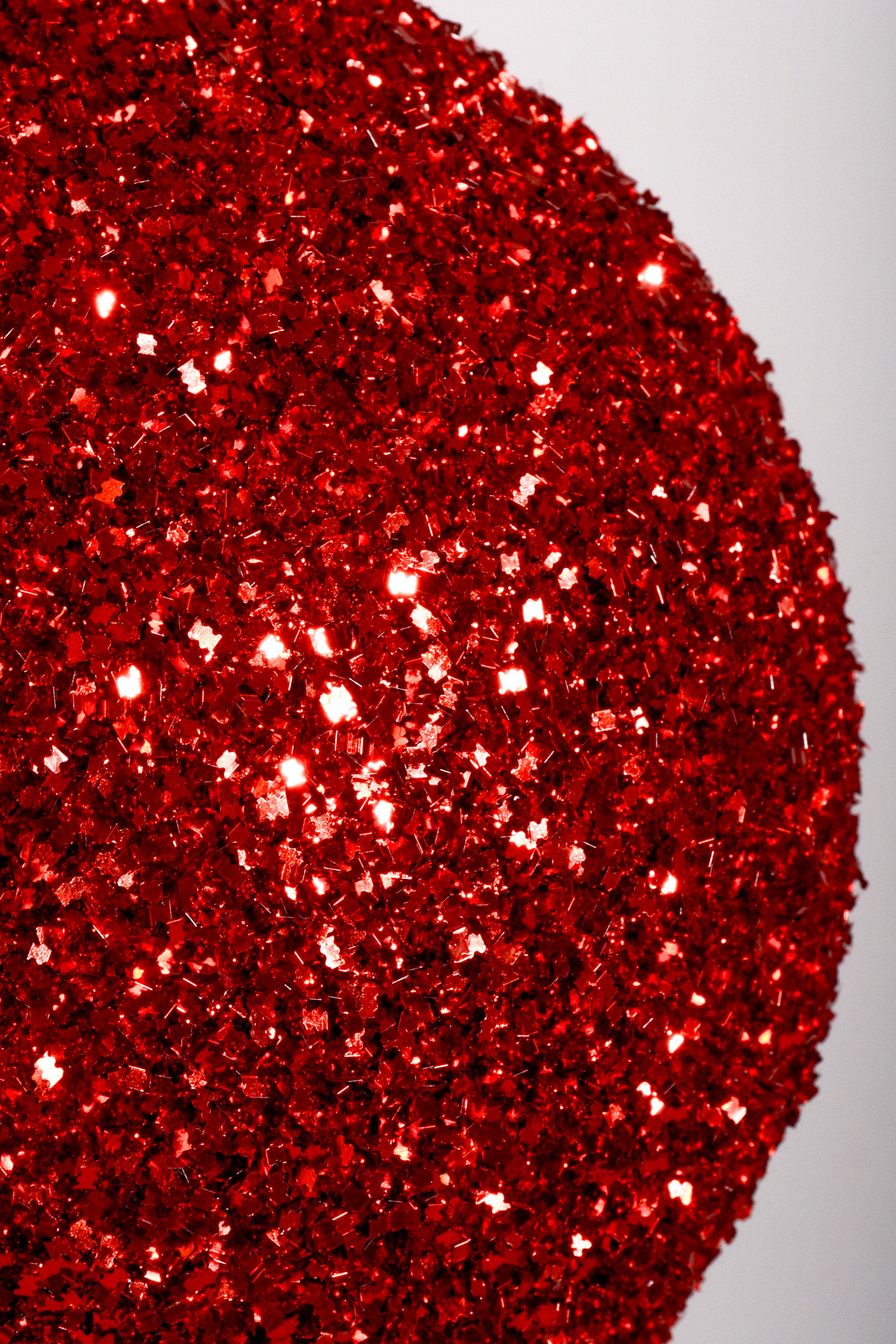 200MM Ball Ornament With Sequin Red