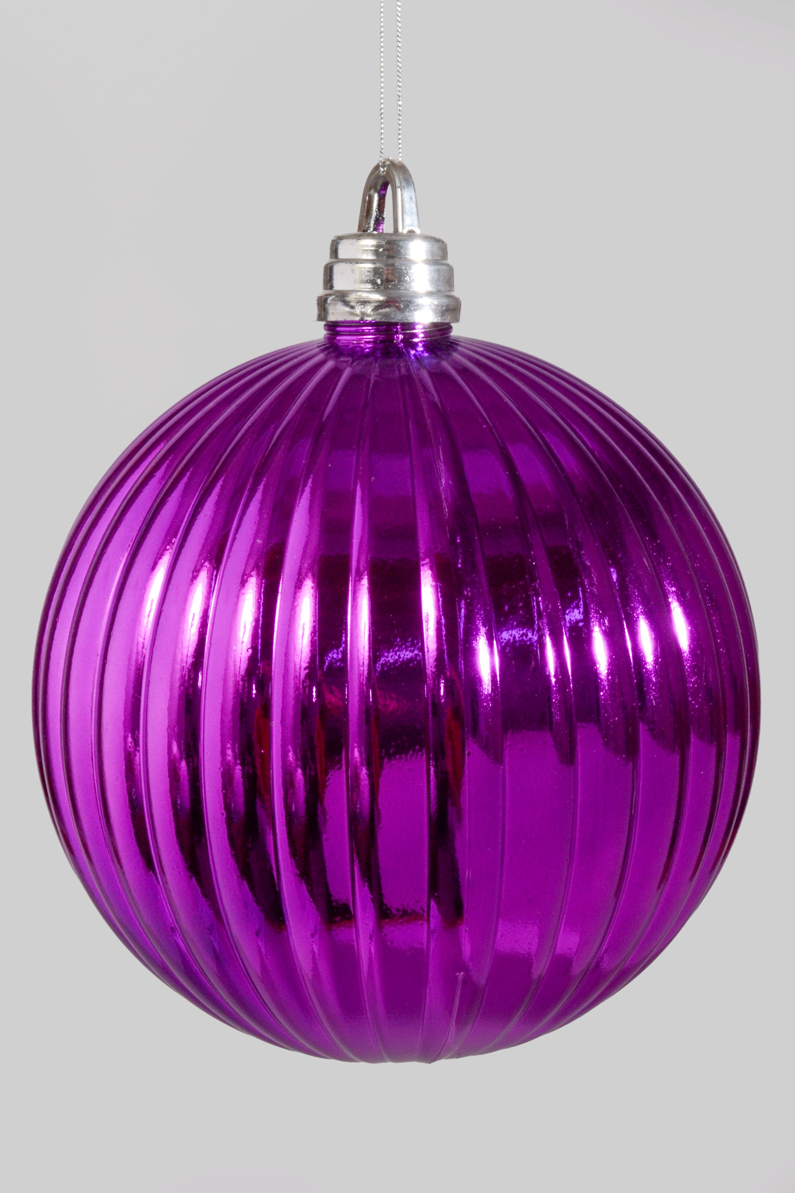 250MM Shiny Pumpkin Ball Ornament Purple