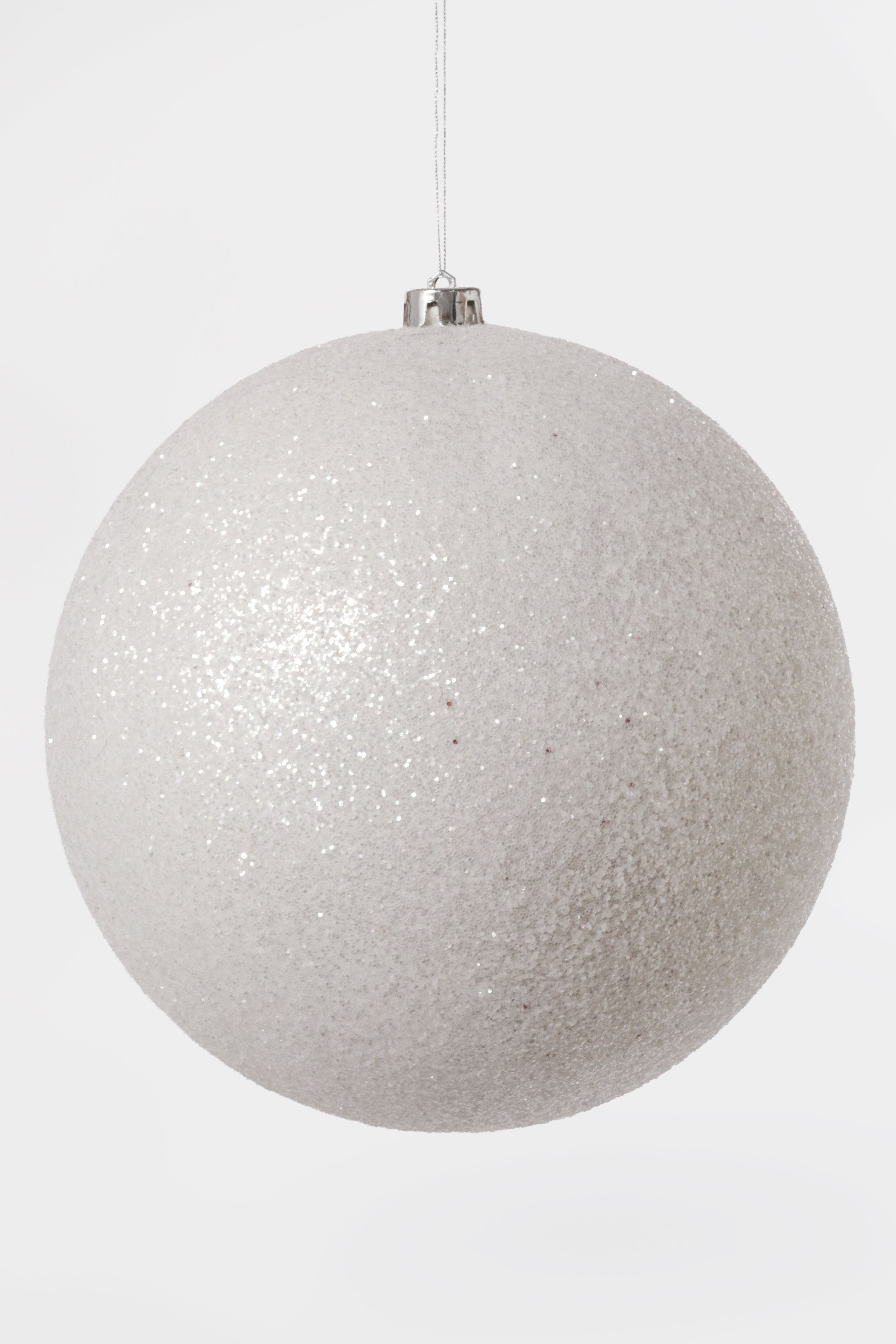 250MM Glitter Ball Ornament White