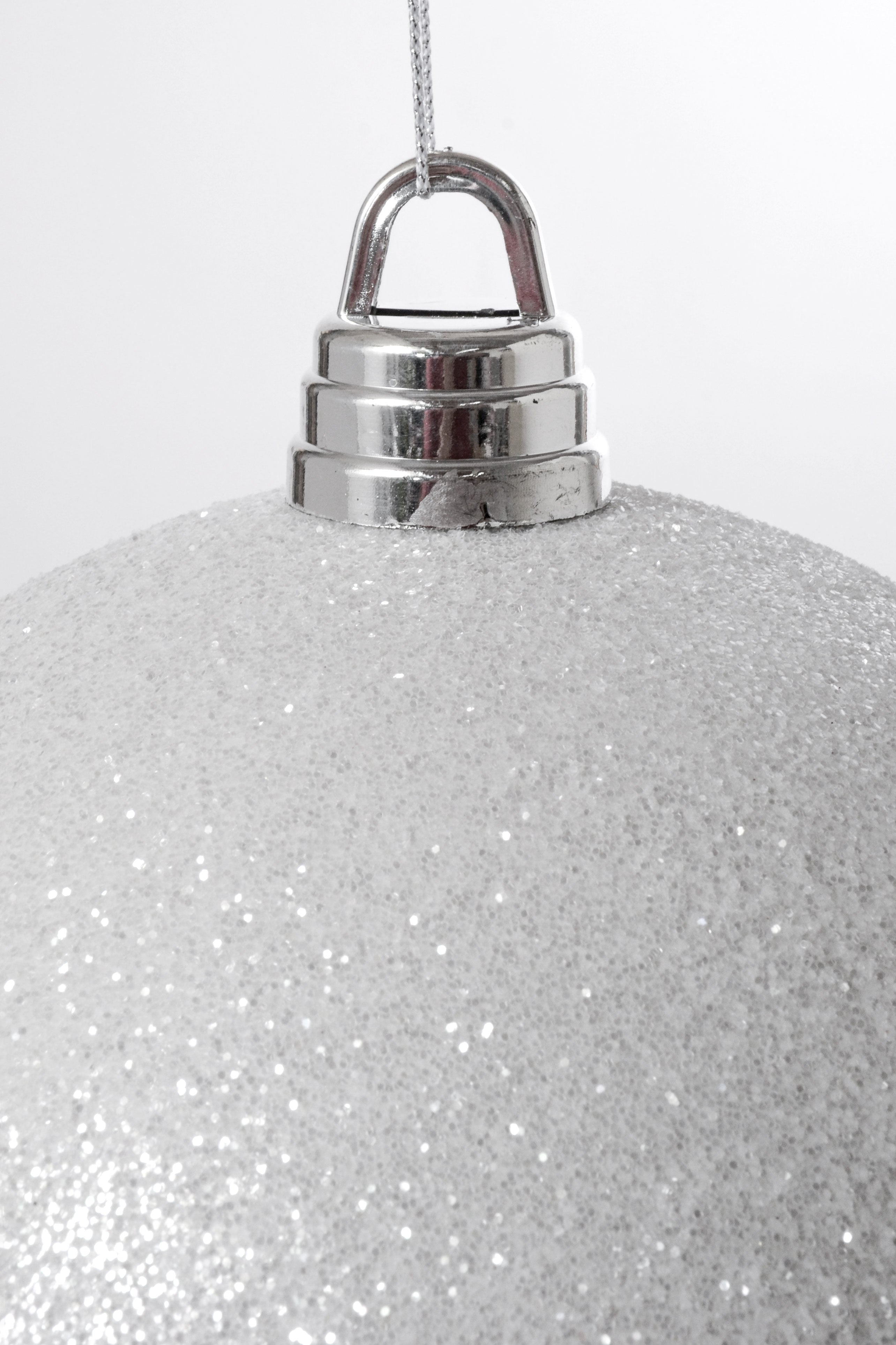 300MM Glitter Ball Ornament White