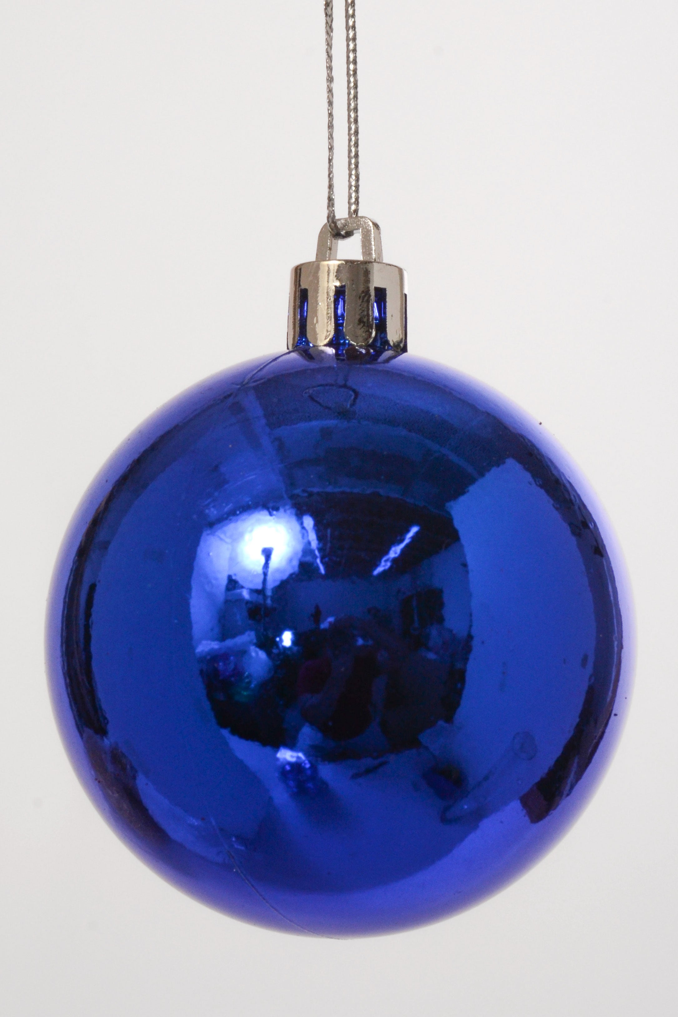 60MM Shiny Plastic Ornament Ball Bx/12 Royal Blue