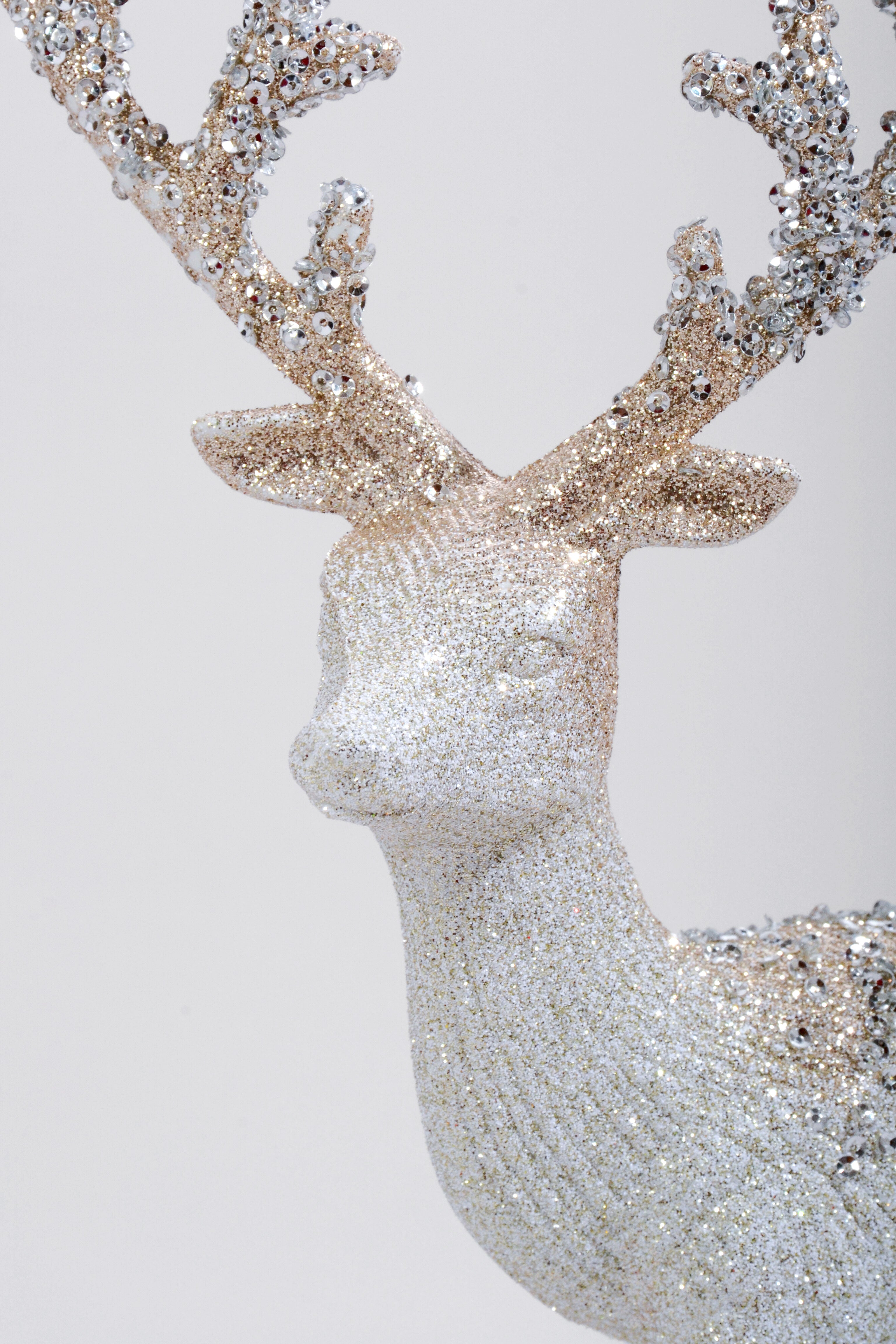 10" x 13" H Standing Deer With Jewels Champagne