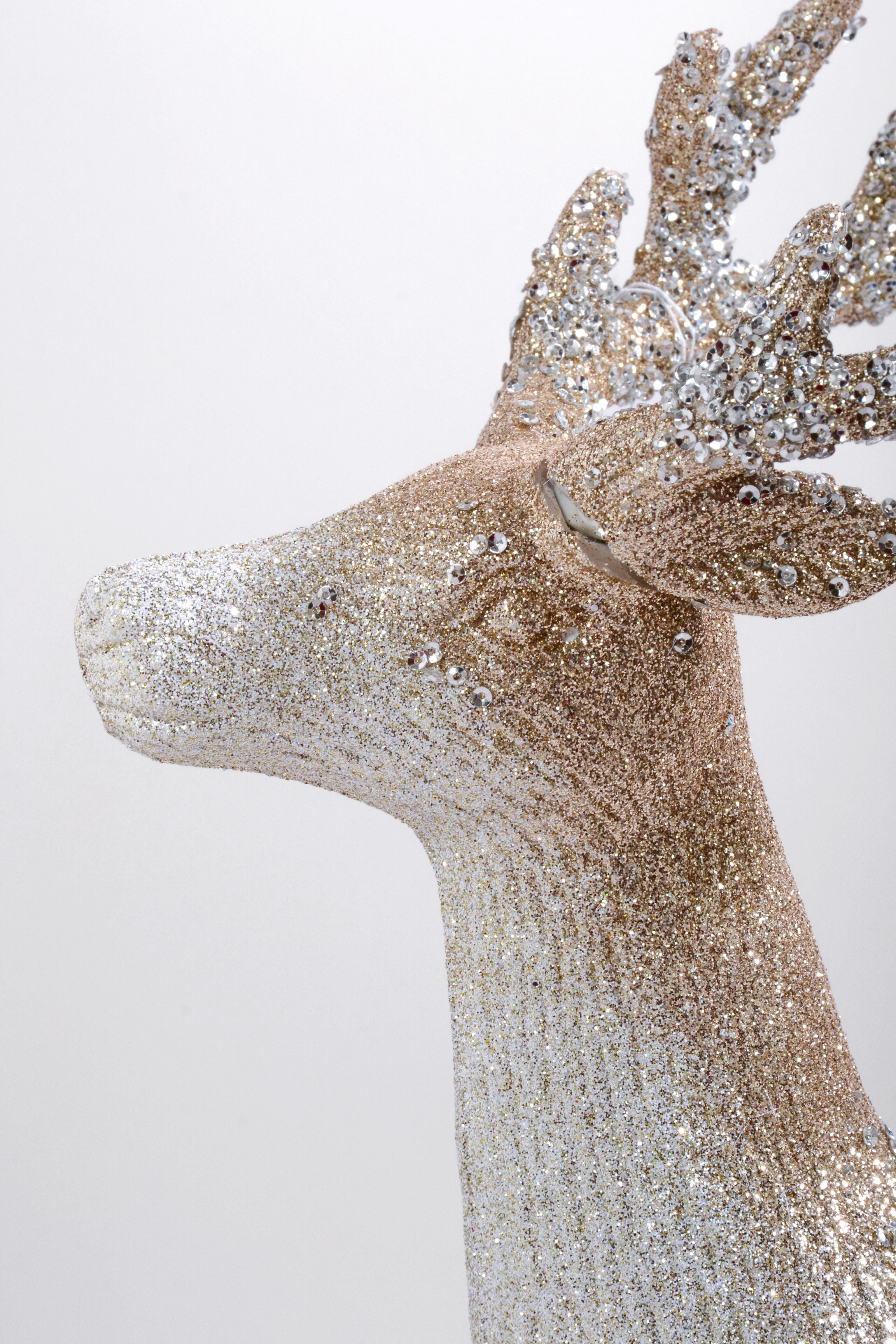12" x 18" H Standing Deer With Jewels Champagne