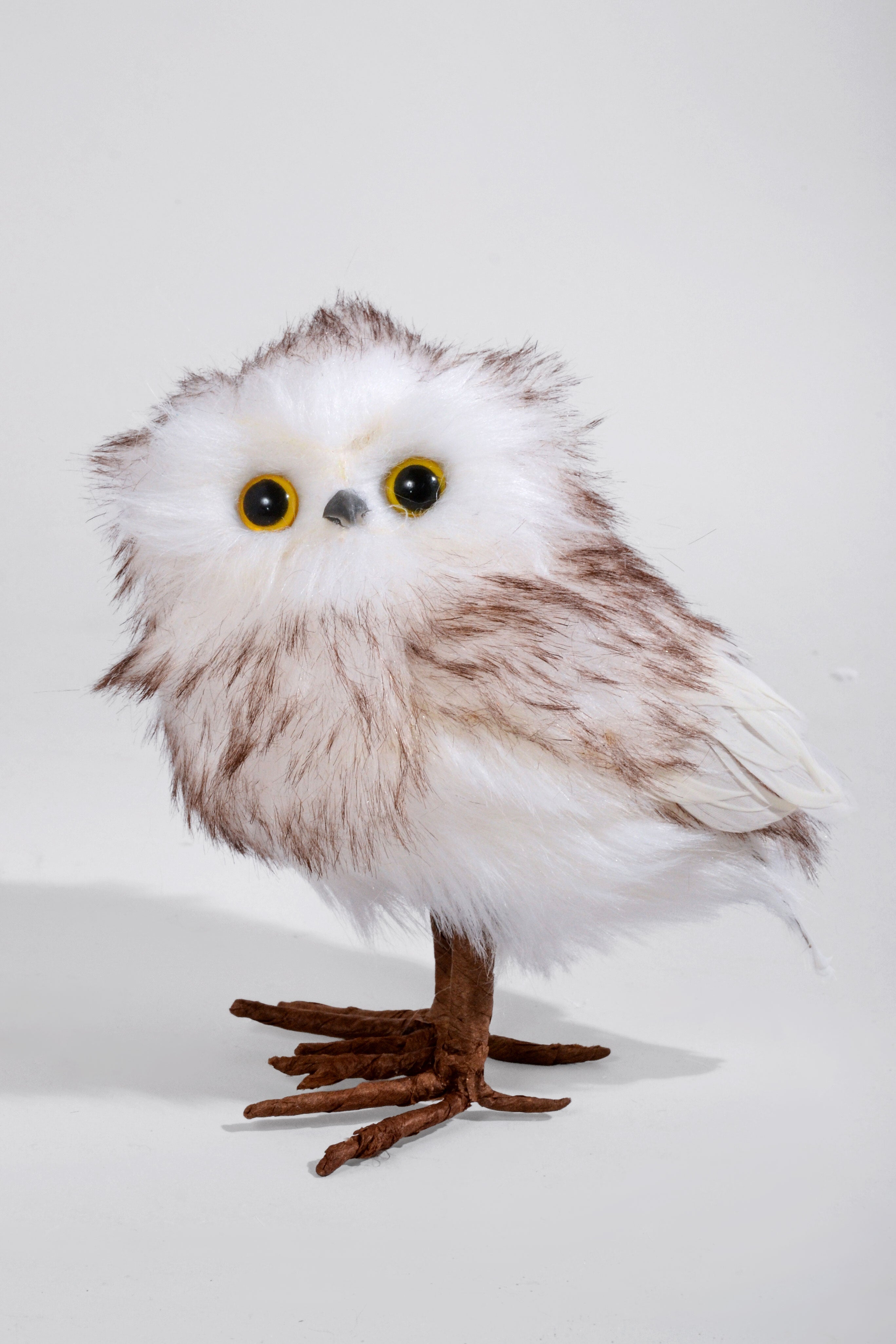 6" x 5.5"H Owl Light Brown/White